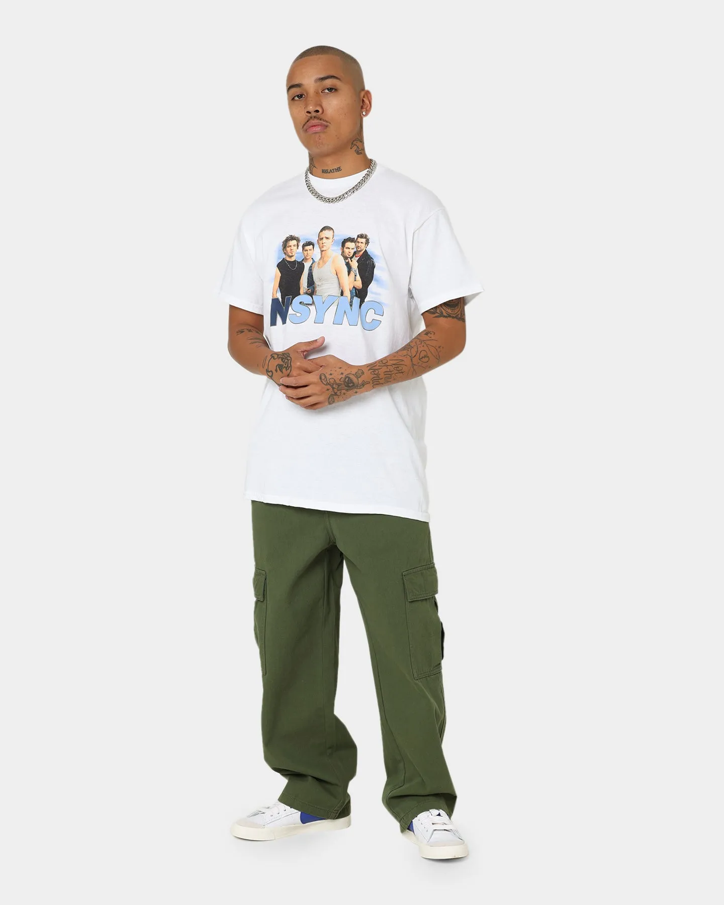 Versatile Piece Vibrant Colors NSYNC Cloud Photo T-Shirt White