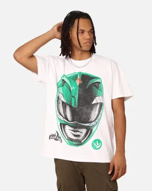American Thrift X Power Rangers Green Ranger Big Head Heavyweight T-Shirt White tall size