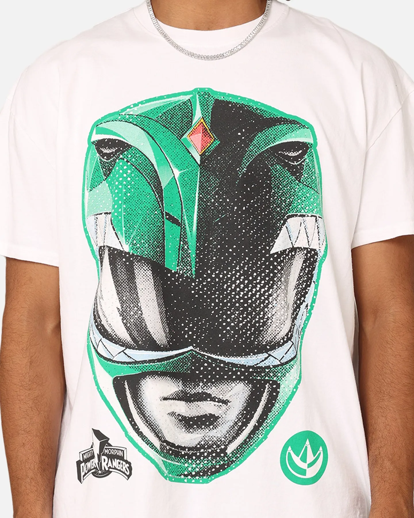 Athletic Comfort Wear American Thrift X Power Rangers Green Ranger Big Head Heavyweight T-Shirt White