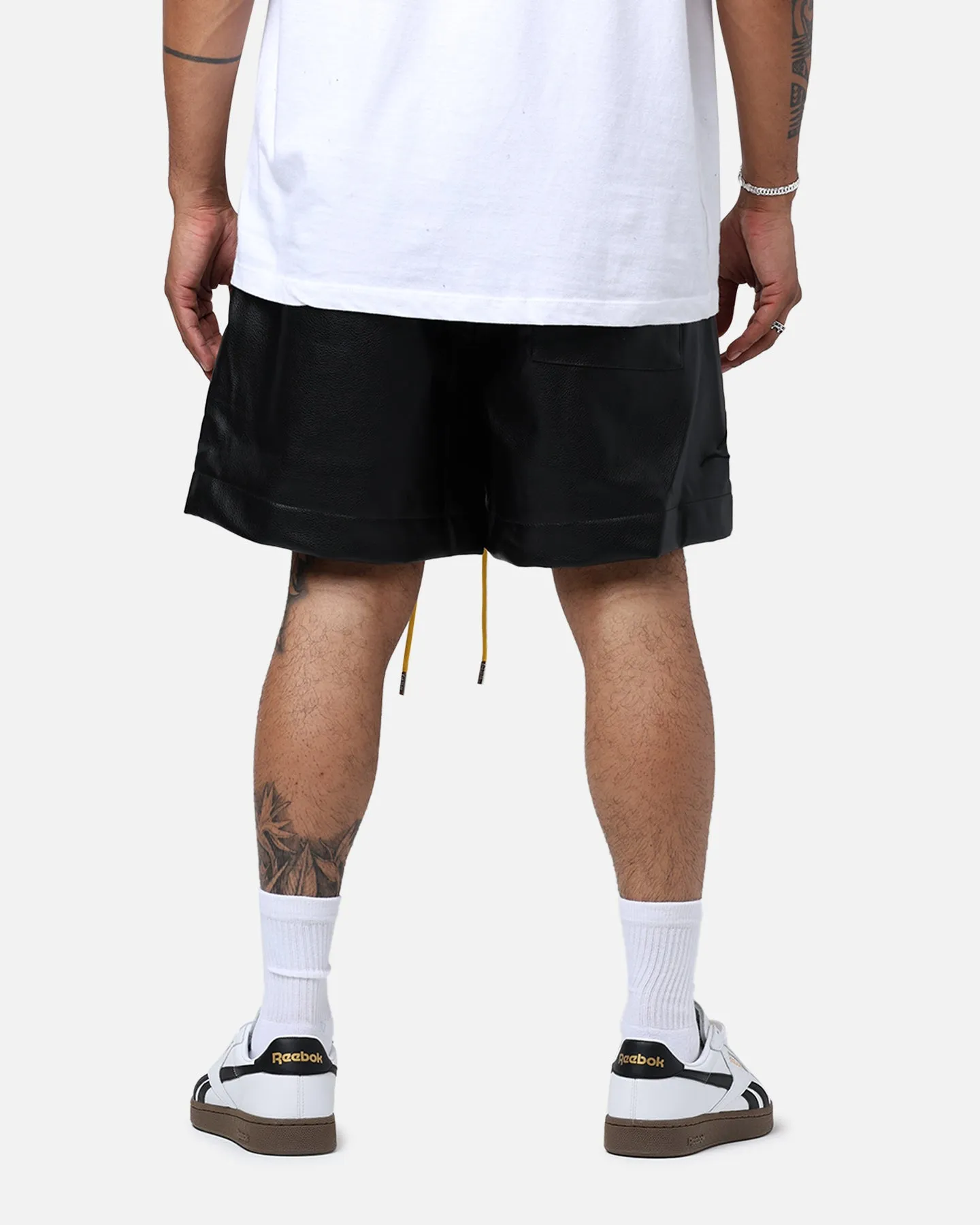 Diet Starts Monday Leather Script Shorts Black Layer Ready Travel Ready
