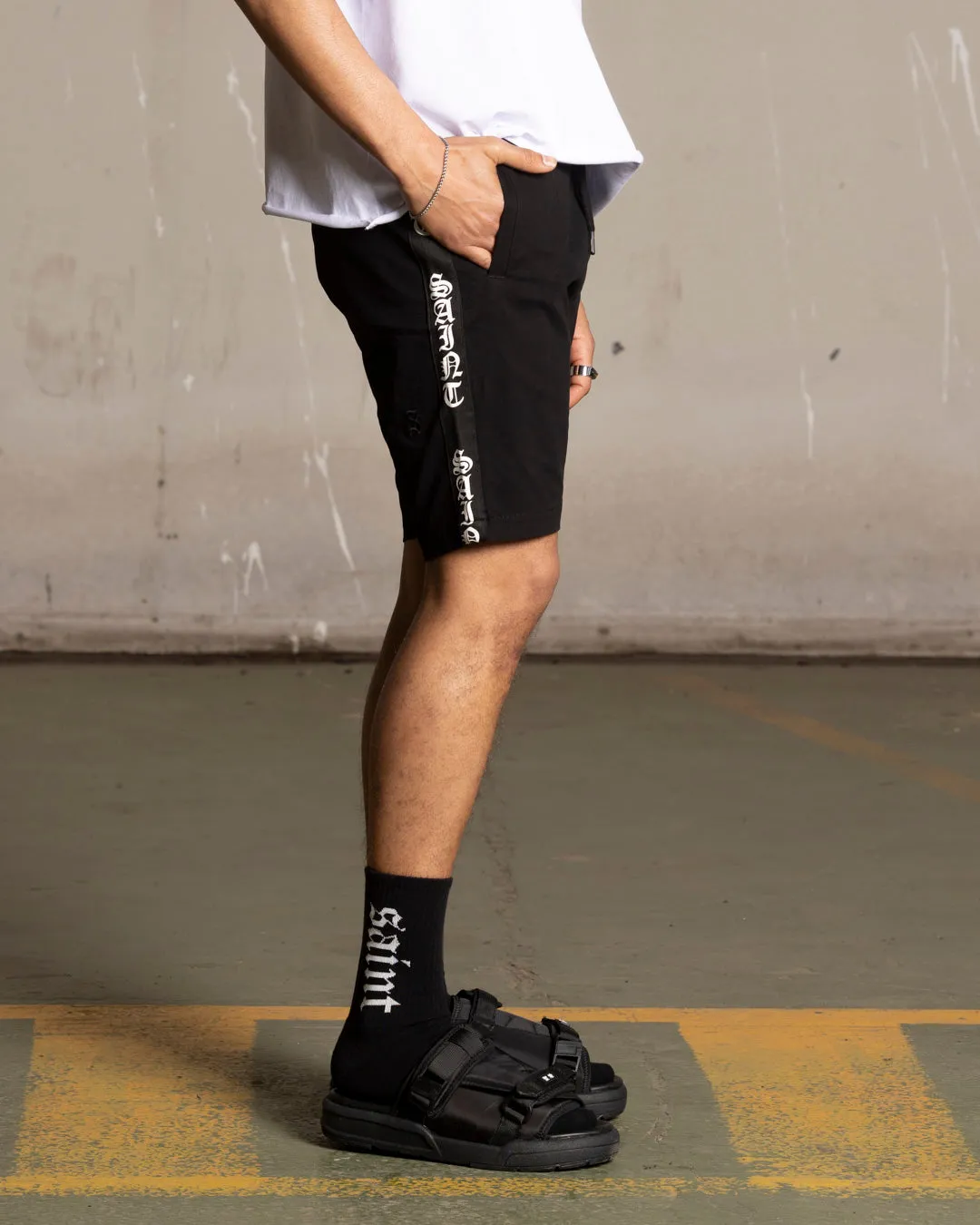 Active Ready Street Style Saint Morta Fallen Walk Shorts Black