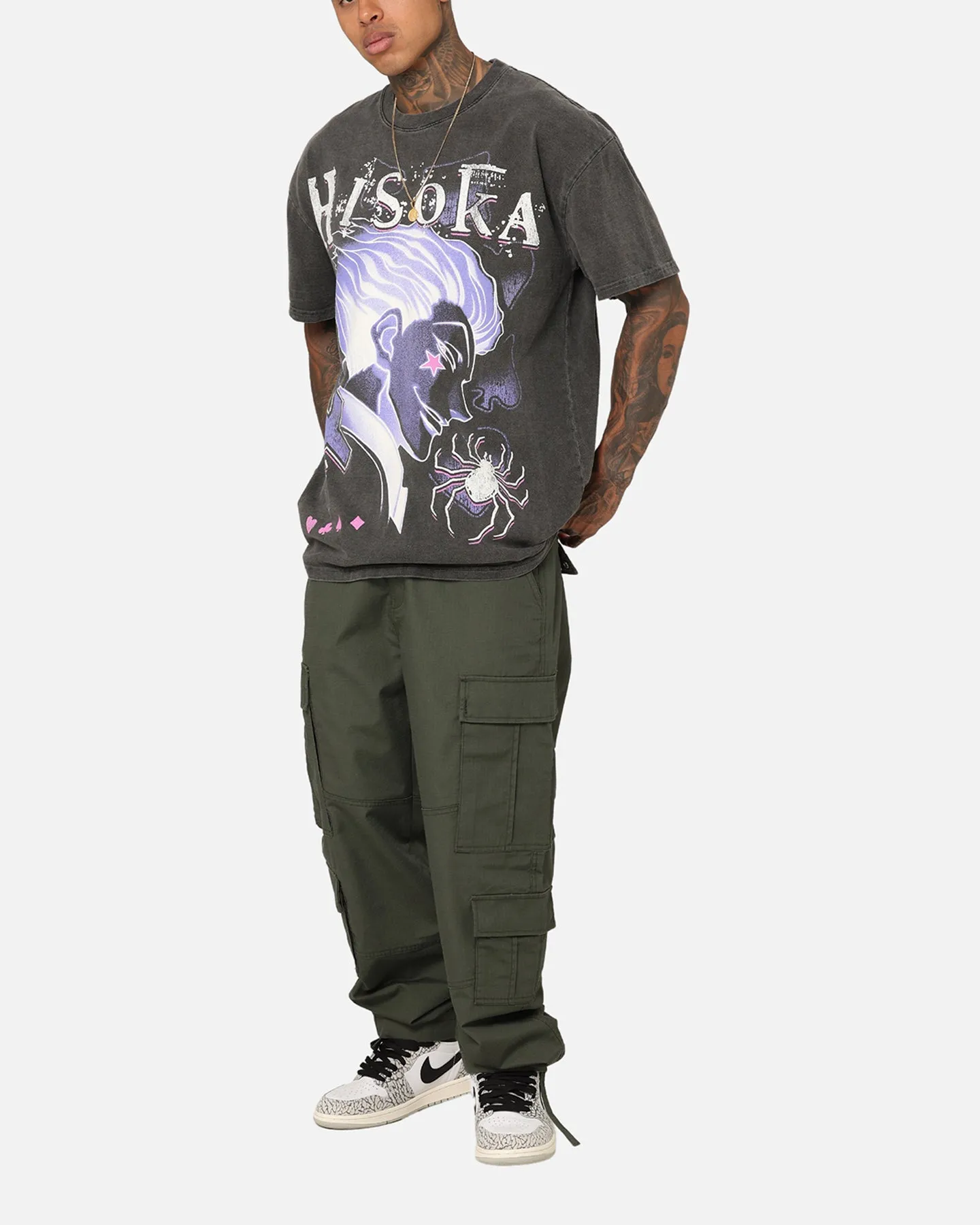 Goat Crew X Hunter X Hunter Hisoka Heavyweight Vintage T-Shirt Black Wash Weekend Smart Look Outdoor Sports
