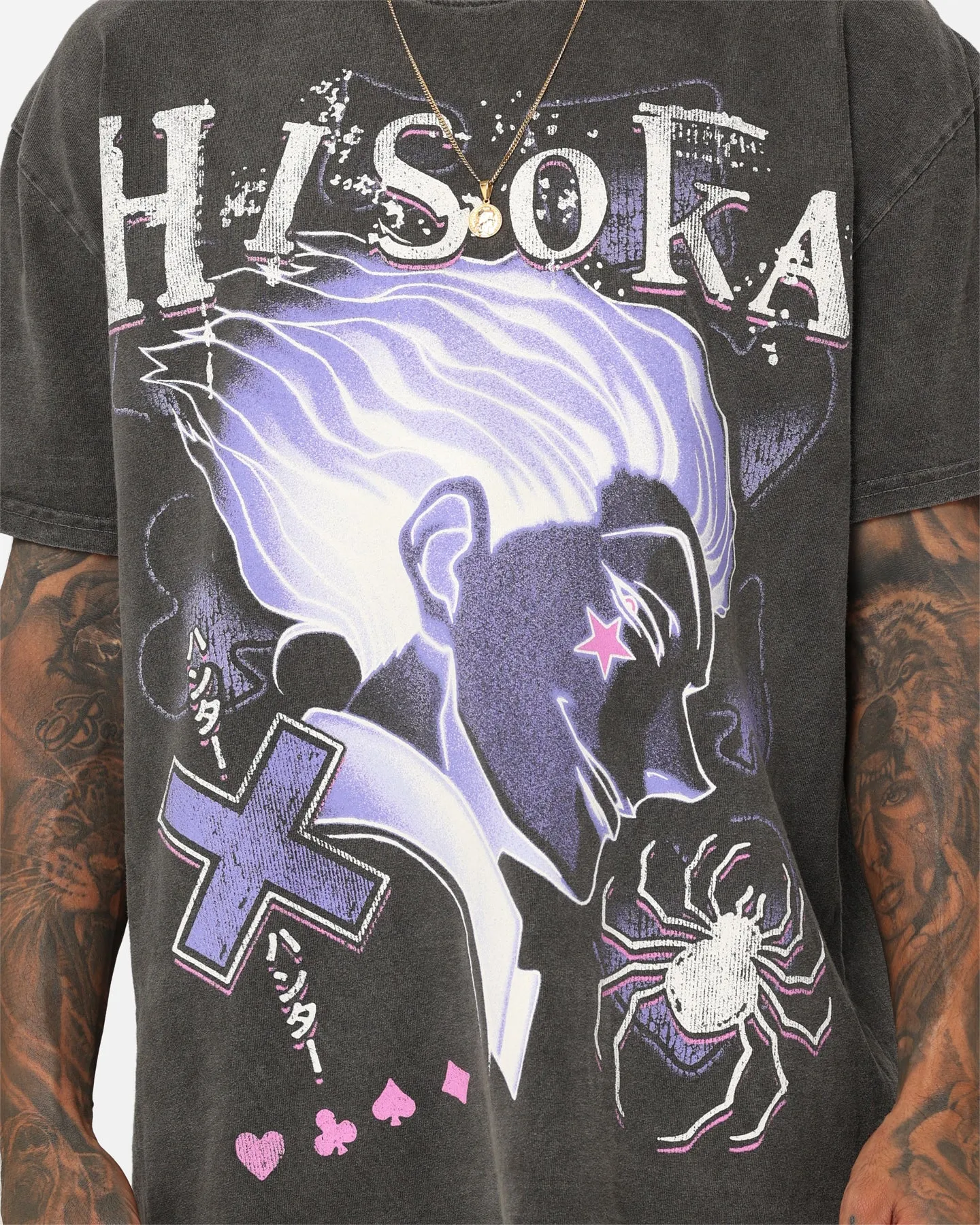 Goat Crew X Hunter X Hunter Hisoka Heavyweight Vintage T-Shirt Black Wash Eco Friendly Material