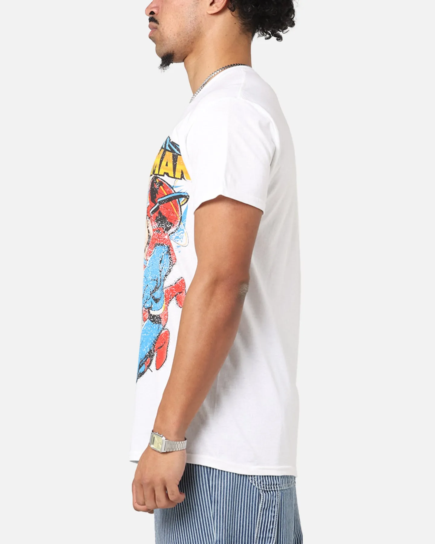 light layering Fresh and Cool Goat Crew X DC Superman Man Of Steel T-Shirt White