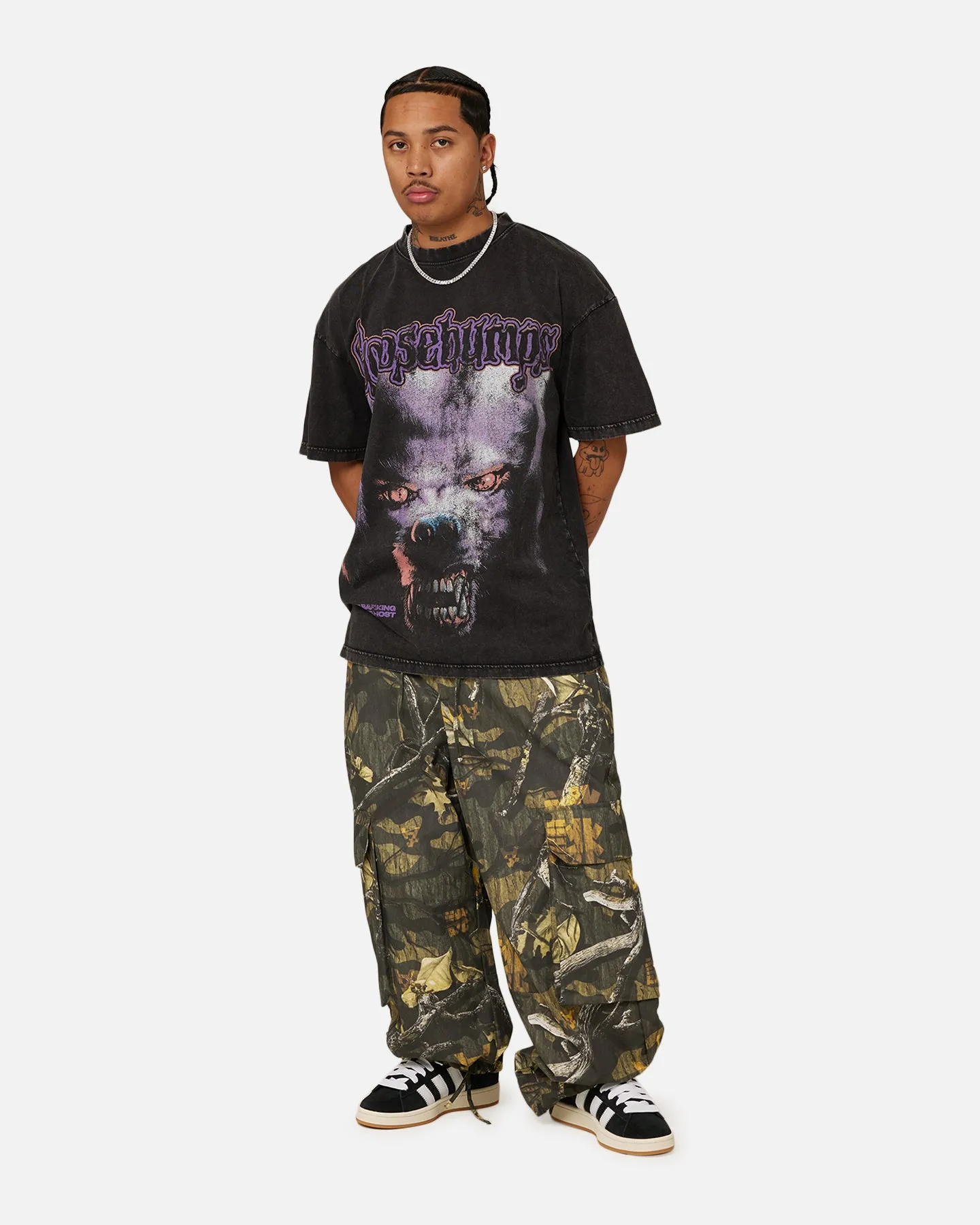 American Thrift X Goosebumps Barking Ghost Vintage T-Shirt Black Chilly Layer