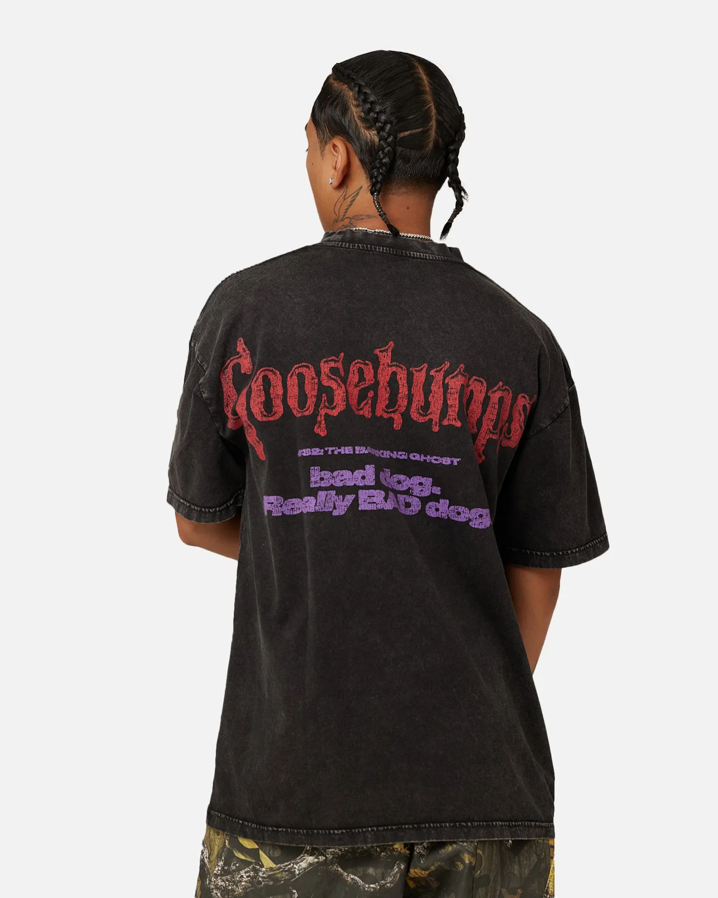 Washable American Thrift X Goosebumps Barking Ghost Vintage T-Shirt Black