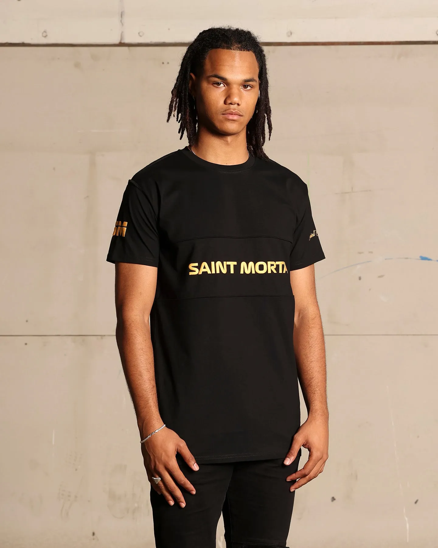 Ethically Sourced Materials Saint Morta Moto Lafayette T-Shirt Black/Gold
