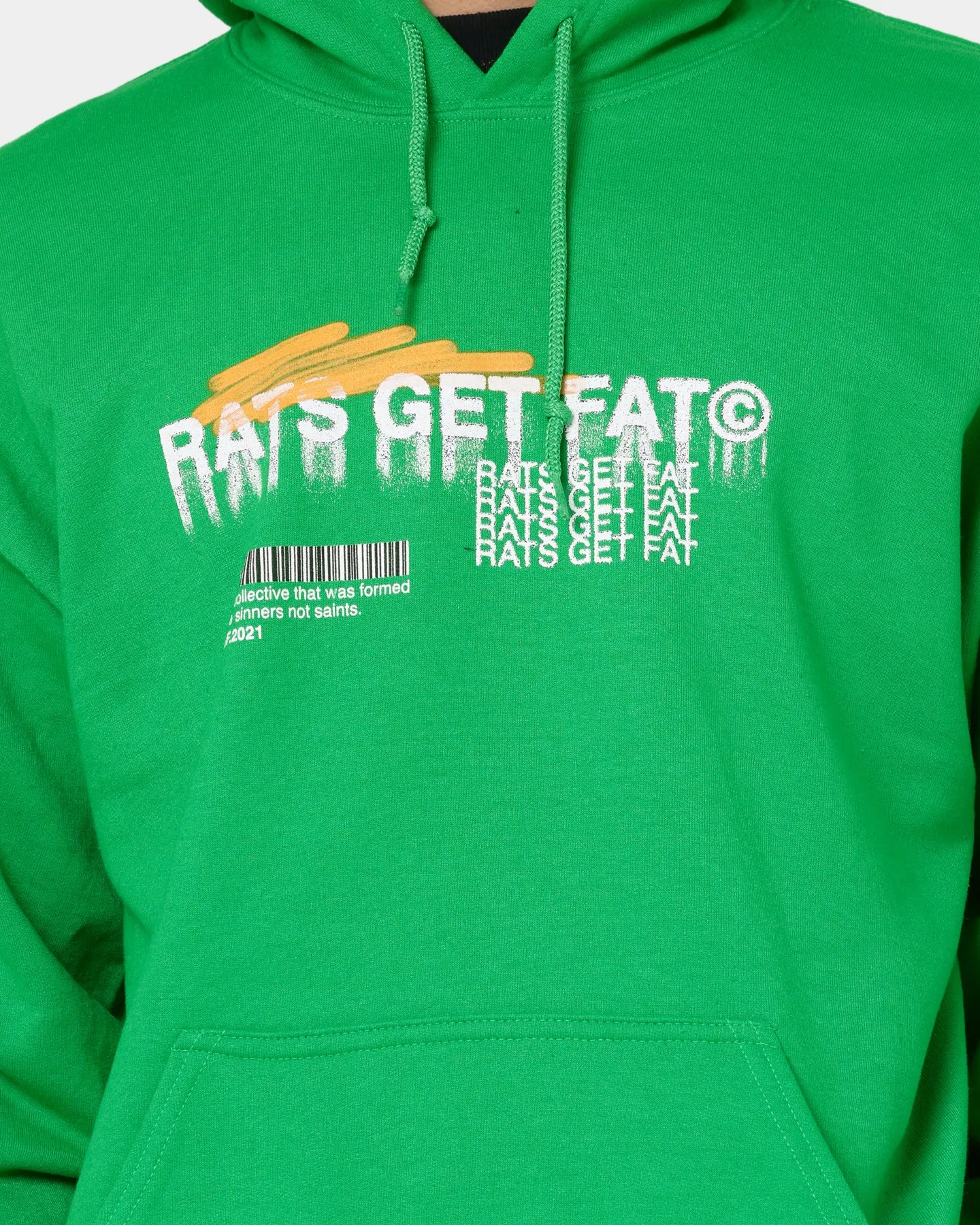 Wrinkle Free Fabric Rats Get Fat Spray Butterfly Hoodie Green