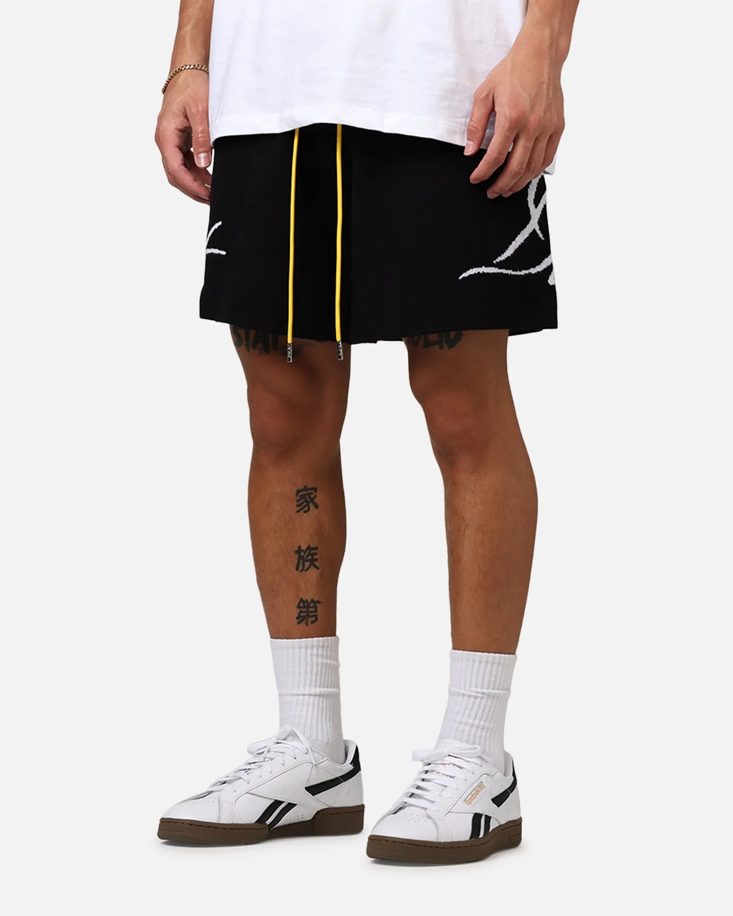 Diet Starts Monday Knitted Script Shorts Black Light Coverage Summer Comfort