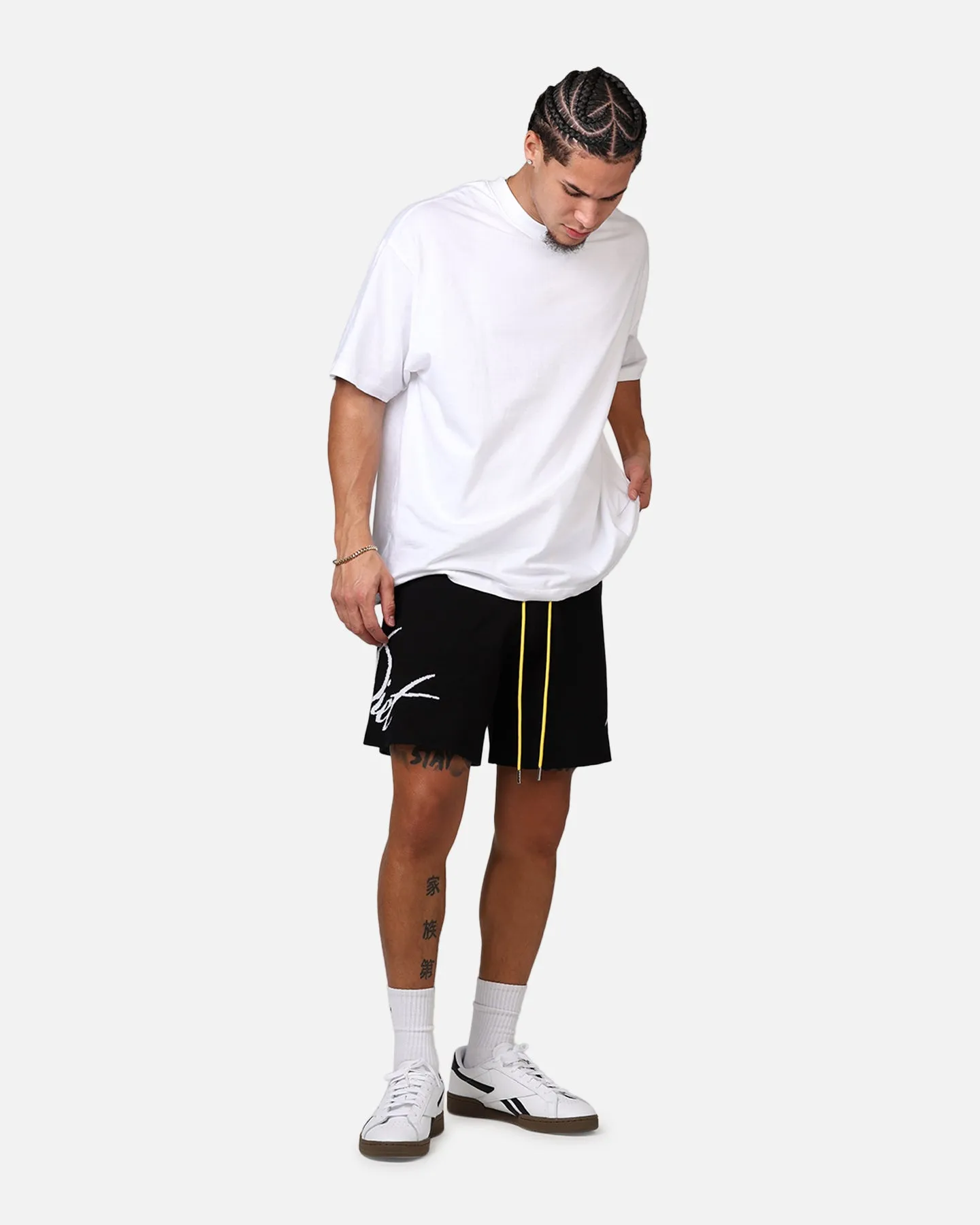 Fitness Look Diet Starts Monday Knitted Script Shorts Black