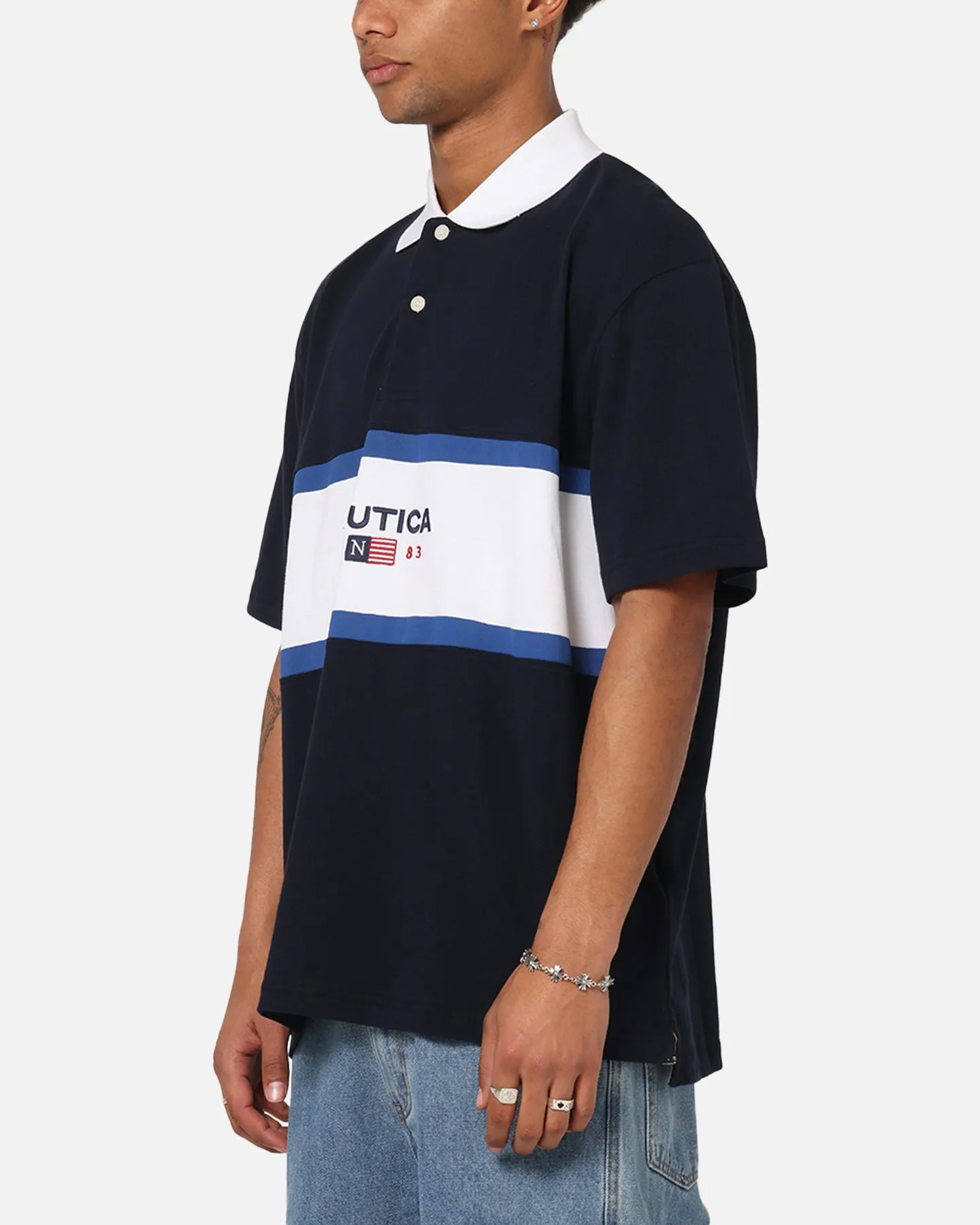 Club Event Nautica 83-Flag Block Polo T-Shirt Dark Navy