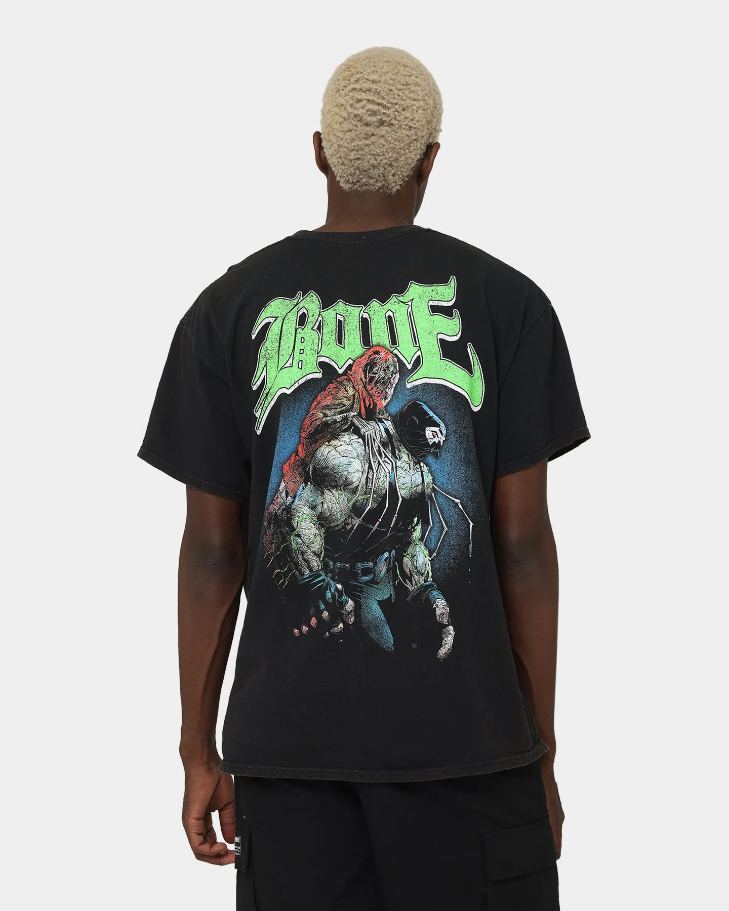 Fashionable Goat Crew X DC Batman Bane Metal Vintage T-Shirt Black Wash