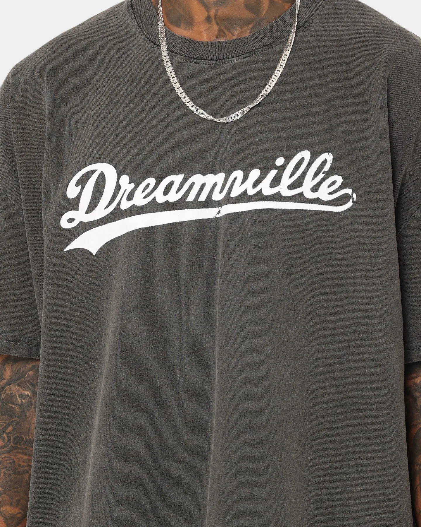 Dreamville Dreamville Logo Vintage T-Shirt Washed Black Daily Style Trend Playful Prints