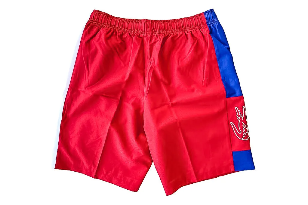 Lacoste SPORT Light Colorblock Shorts (Red/Blue) AntiStaticLining