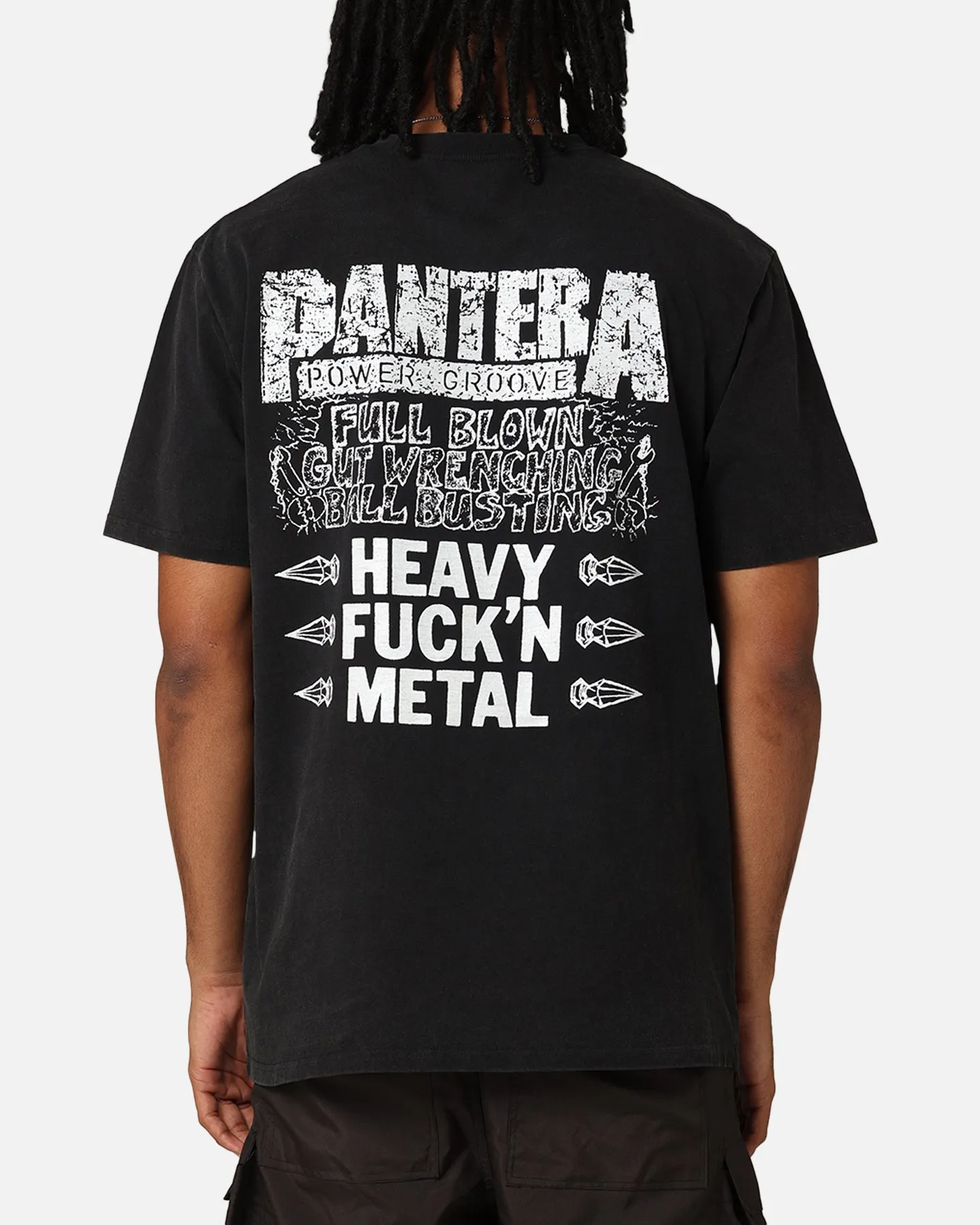 Pantera Domination T-Shirt Washed Black Hygroscopic Fiber High-Quality Fabric