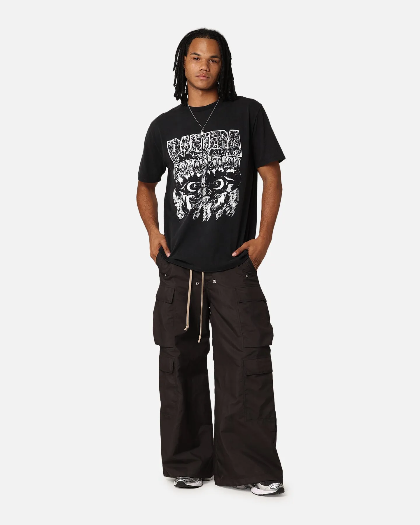 VintageWash Minimalist Design Pantera Domination T-Shirt Washed Black
