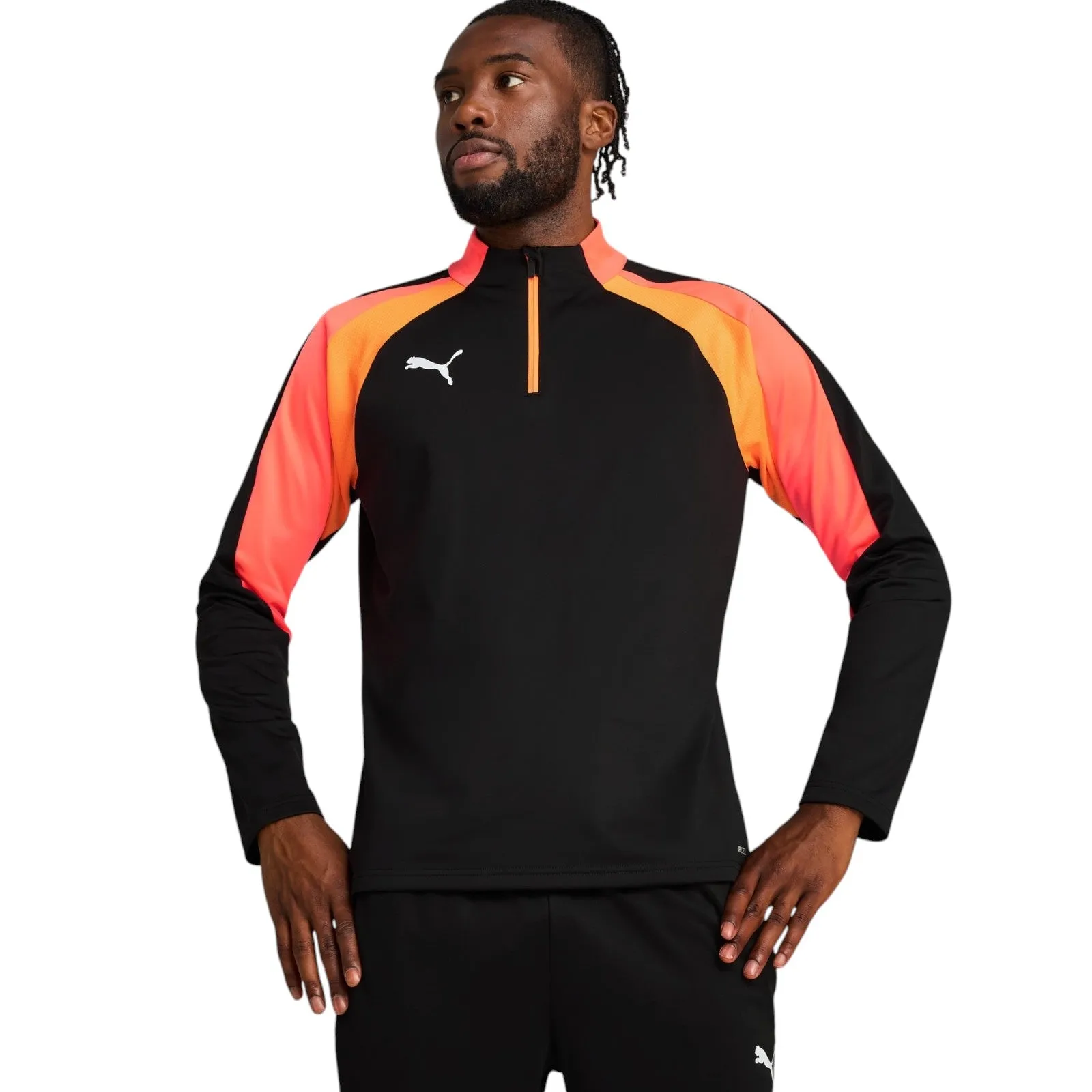WrinkleResistantCloth Puma Individual LIGA Mens Half-Zip Long Sleeved Training Top
