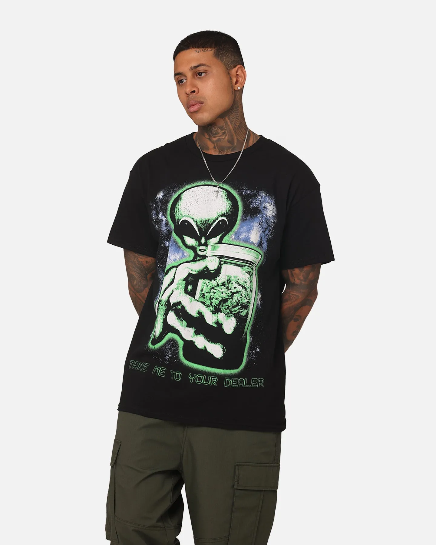 Trendy popularity Goat Crew 420 Alien T-Shirt Black