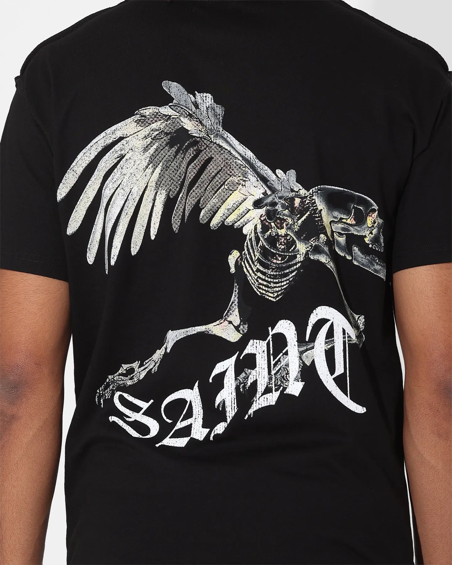 Sustainable Curved Hem Saint Morta Departed Lafayette T-Shirt Black