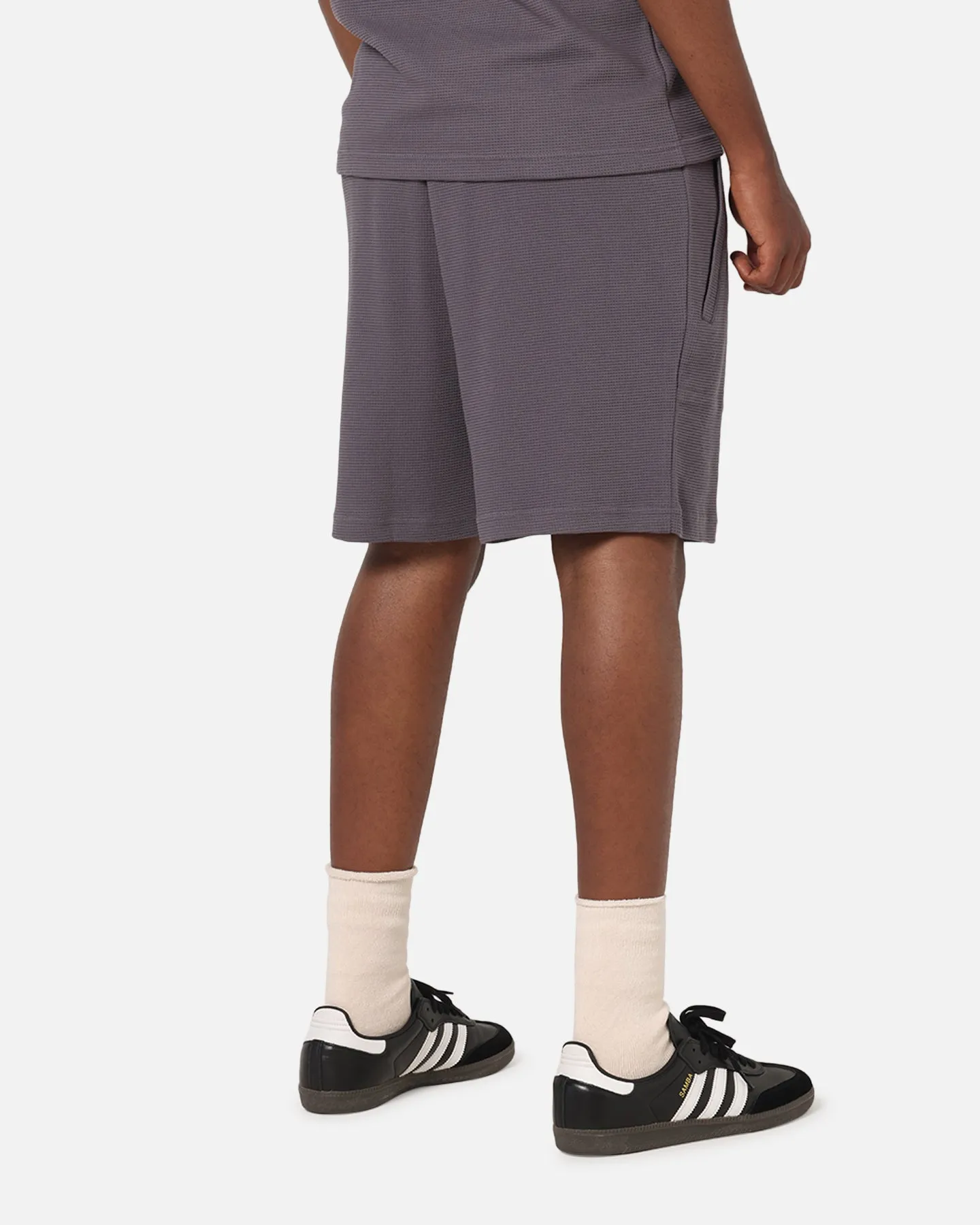 Easy Movement Fit Adidas Trefoil Essentials Waffle Shorts Grey Strata