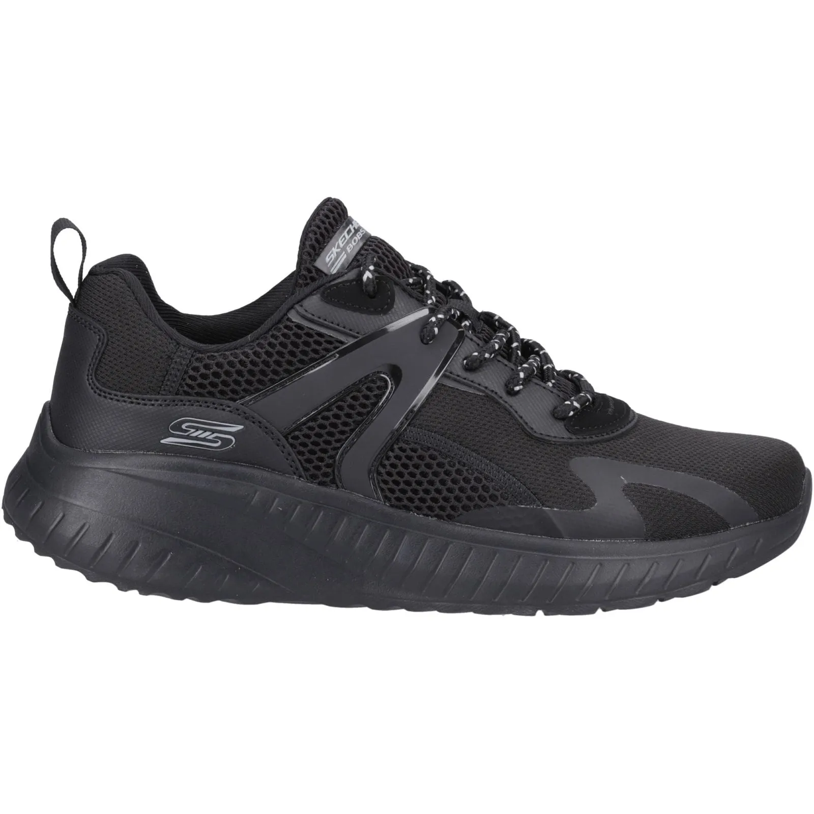 Denim Cool Skechers Mens Bobs Squad Chaos Elevated Drift Trainers Black
