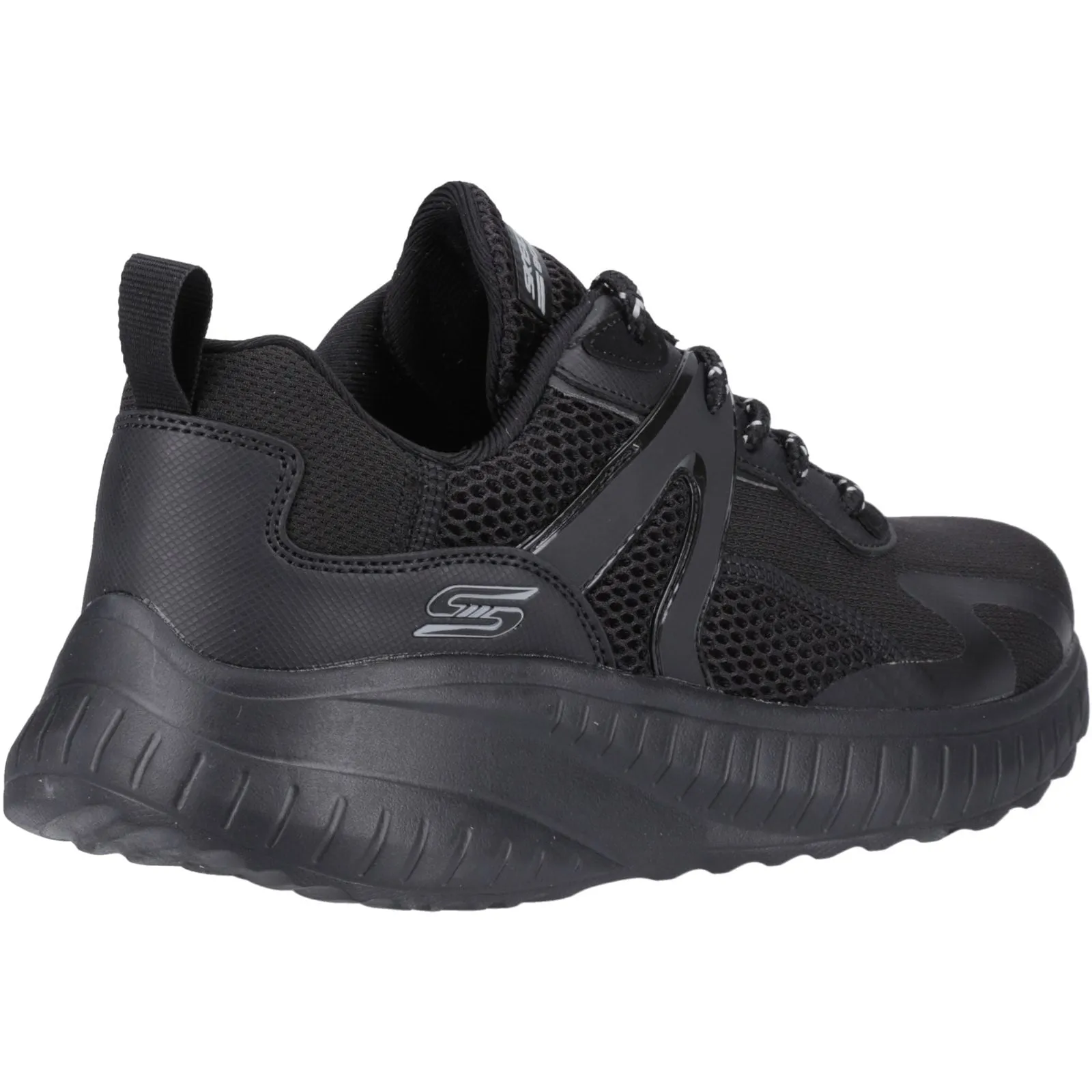 Water Edge Shine Bright Skechers Mens Bobs Squad Chaos Elevated Drift Trainers Black