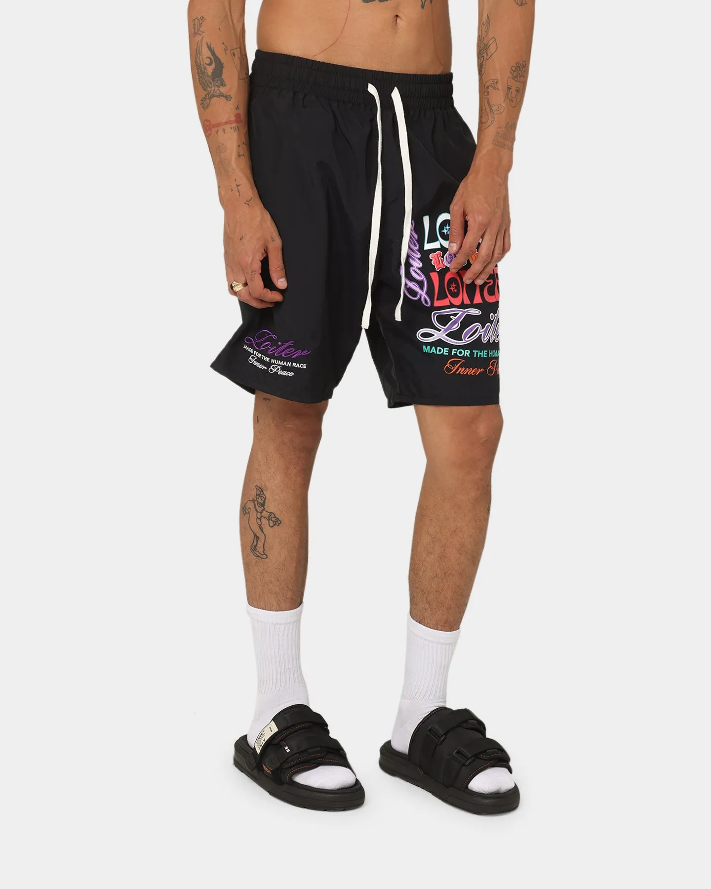 Loiter Forbidden Walk Shorts Black Comfortable Flex Comfortable Design
