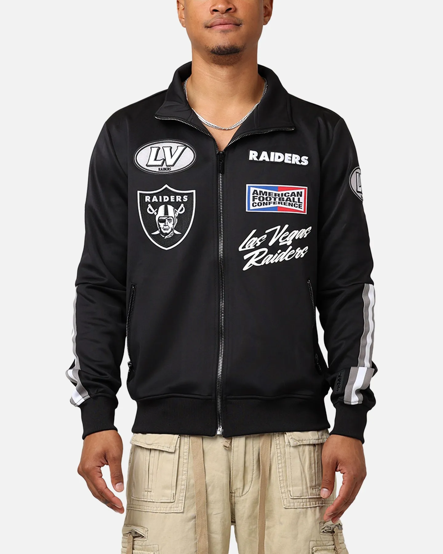 Pro Standard Las Vegas Raiders Fast Lane Track Jacket Black High Visibility Accents Gallery