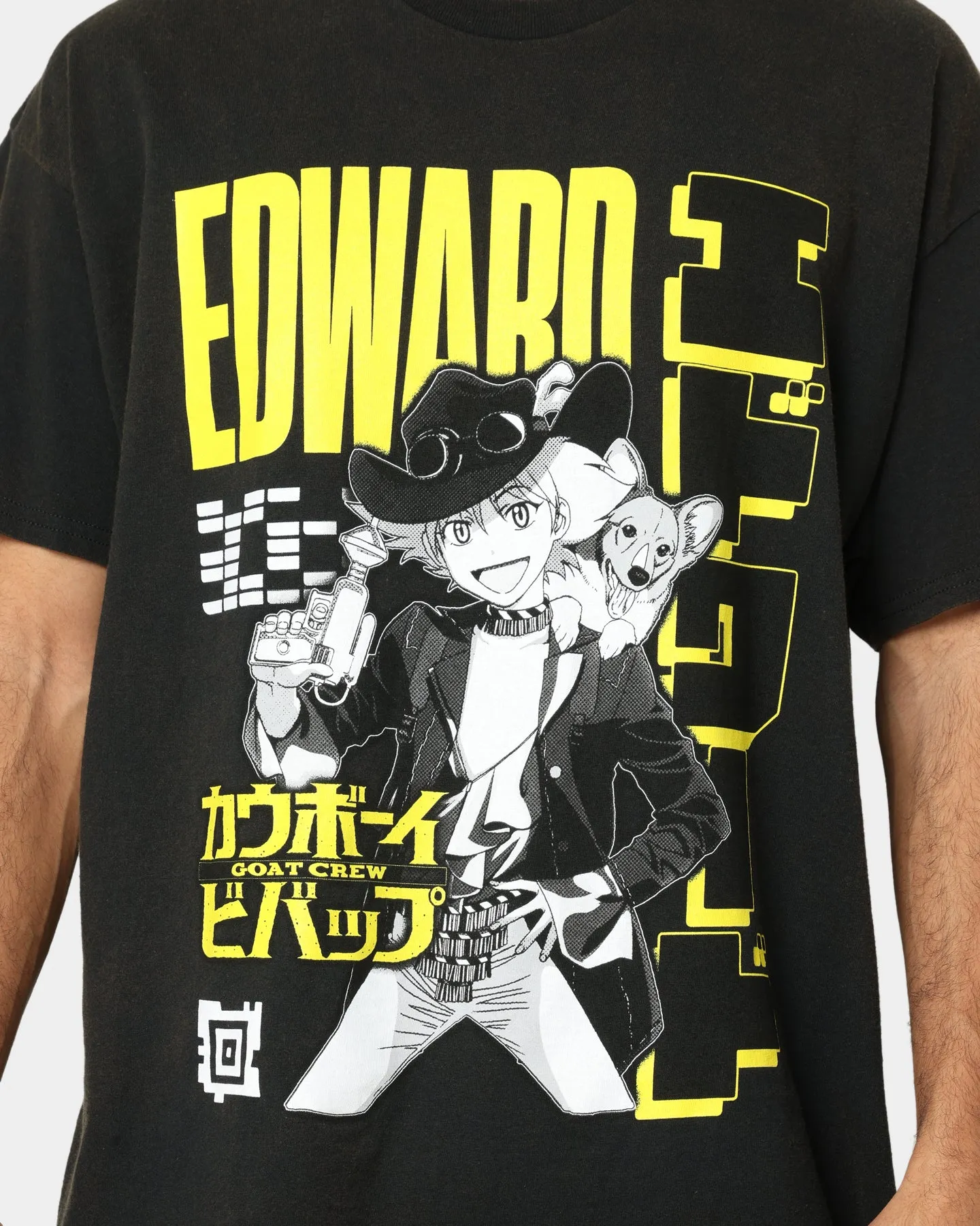 Goat Crew X Cowboy Bebop Edward Vintage T-Shirt Washed Black Everyday Layering