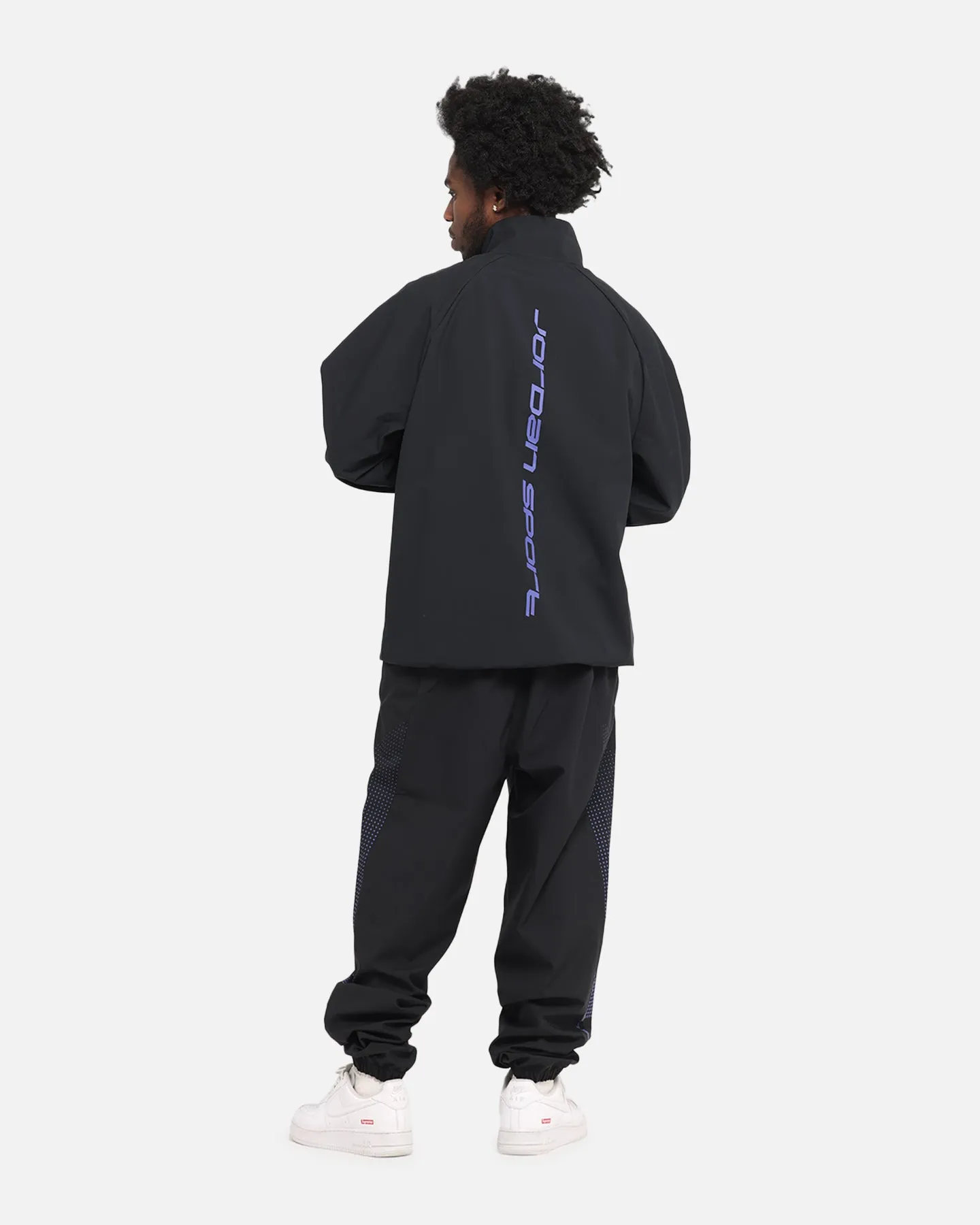 Jordan Sport Jam Sport Warm-Up Jacket Black/Purple Stretch Fabric DualVentilation Zippers
