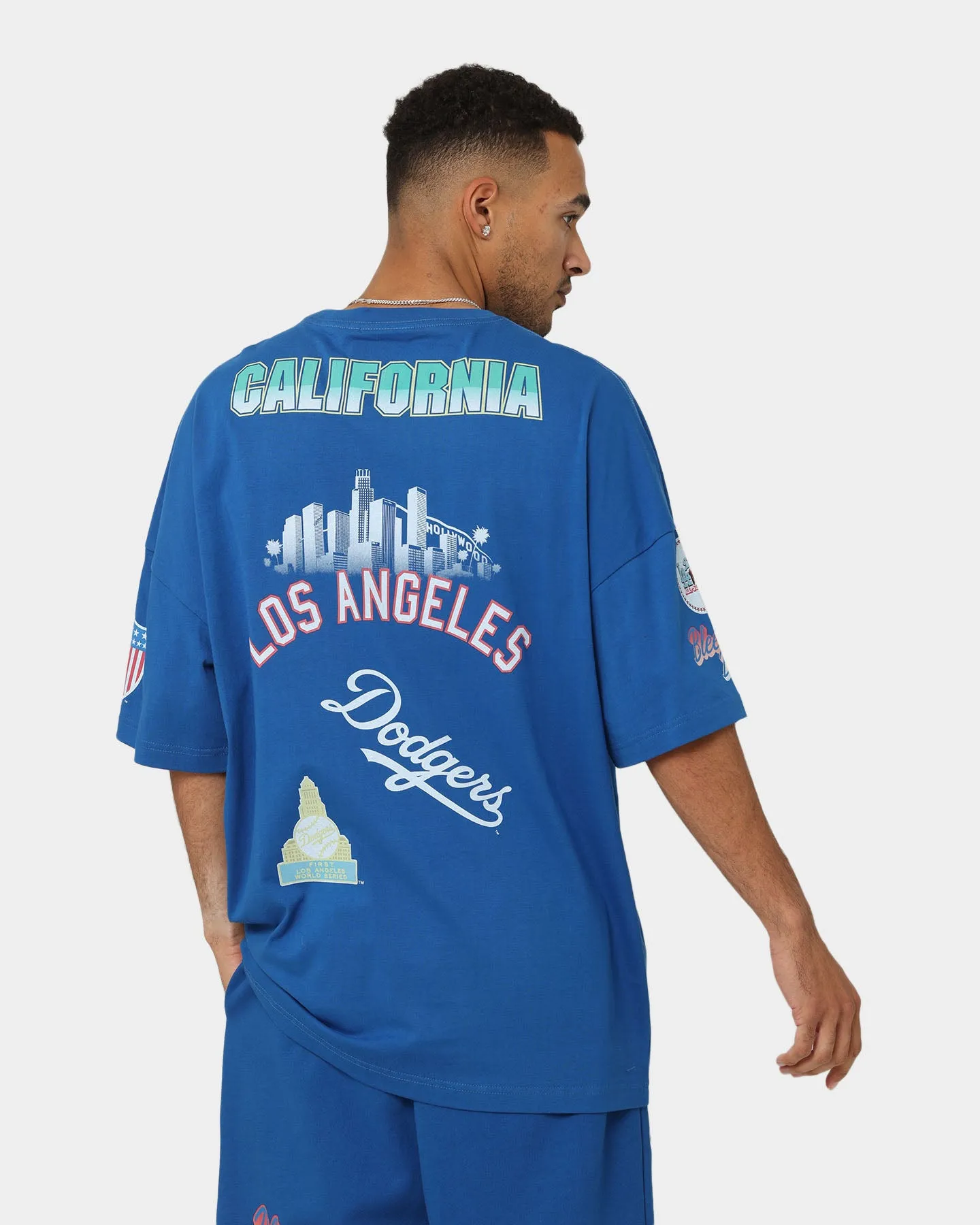 Modern Wear right size Majestic Athletic Los Angeles Dodgers Puff Print Patch Oversized T-Shirt Royal