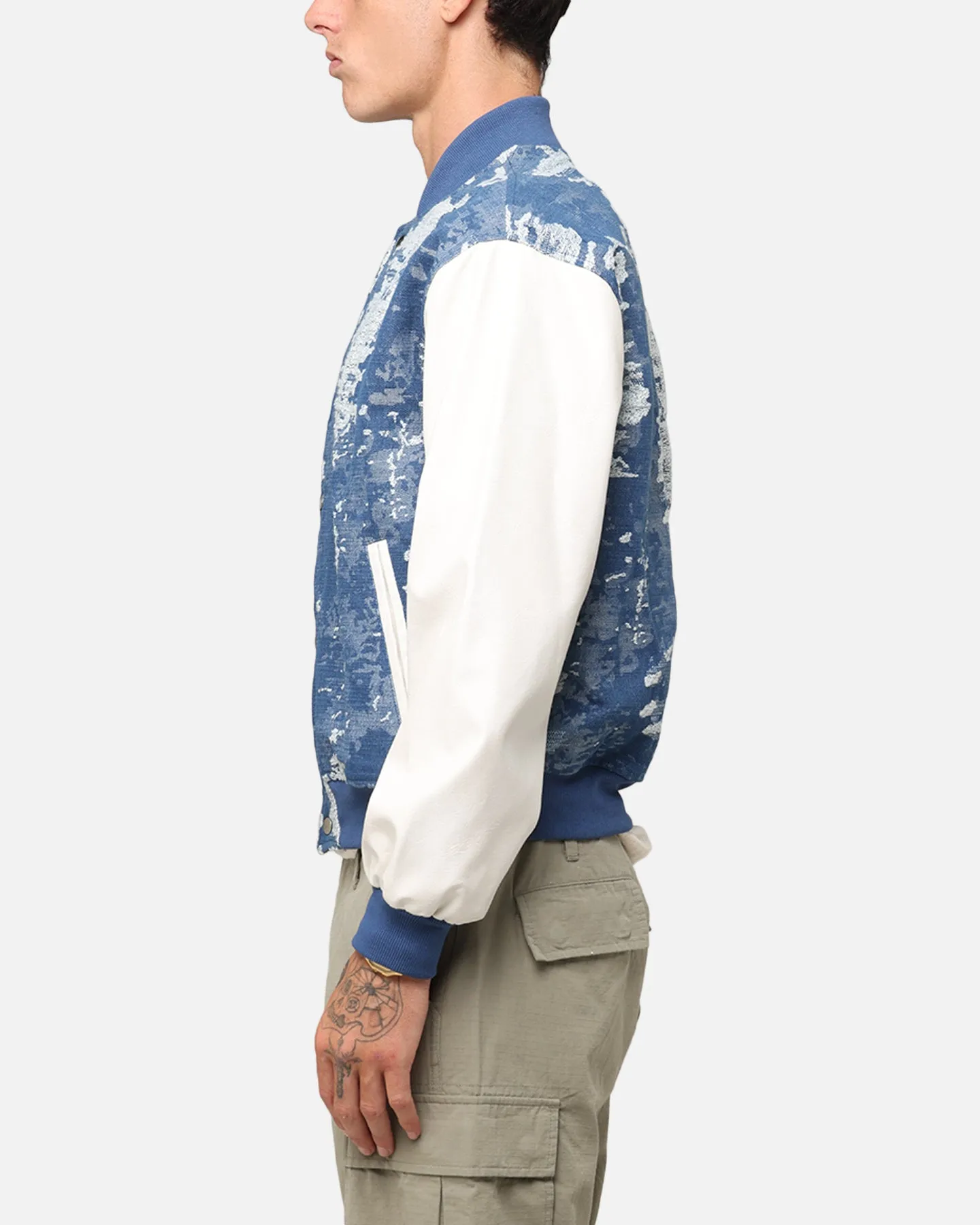 home - party XXIII Textured Varsity Jacket Blue/White