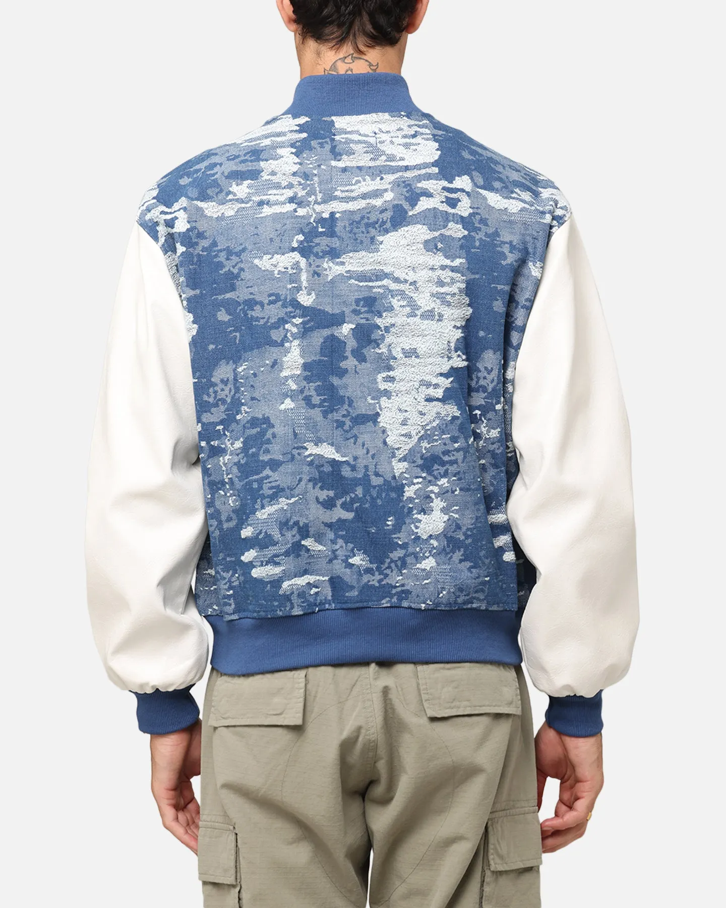 XXIII Textured Varsity Jacket Blue/White festival practice session