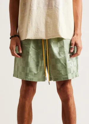SlipResistantHem FrictionResistant DSM Checkered Nylon Short-Sage