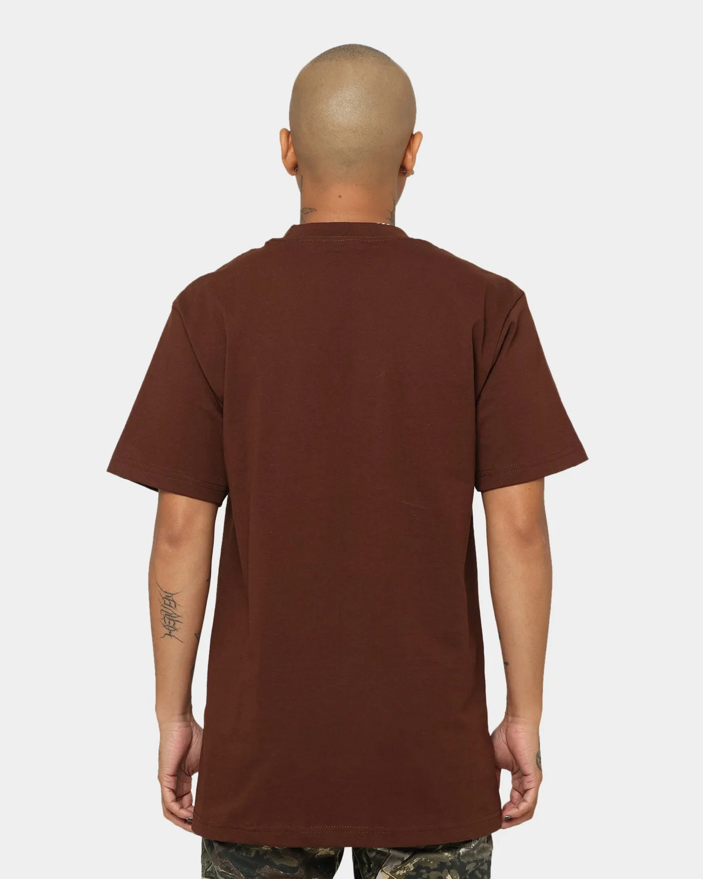 Comfortable Weave Trendy Vibe Shaka Wear Max Heavyweight Short Sleeve T-Shirt Brown