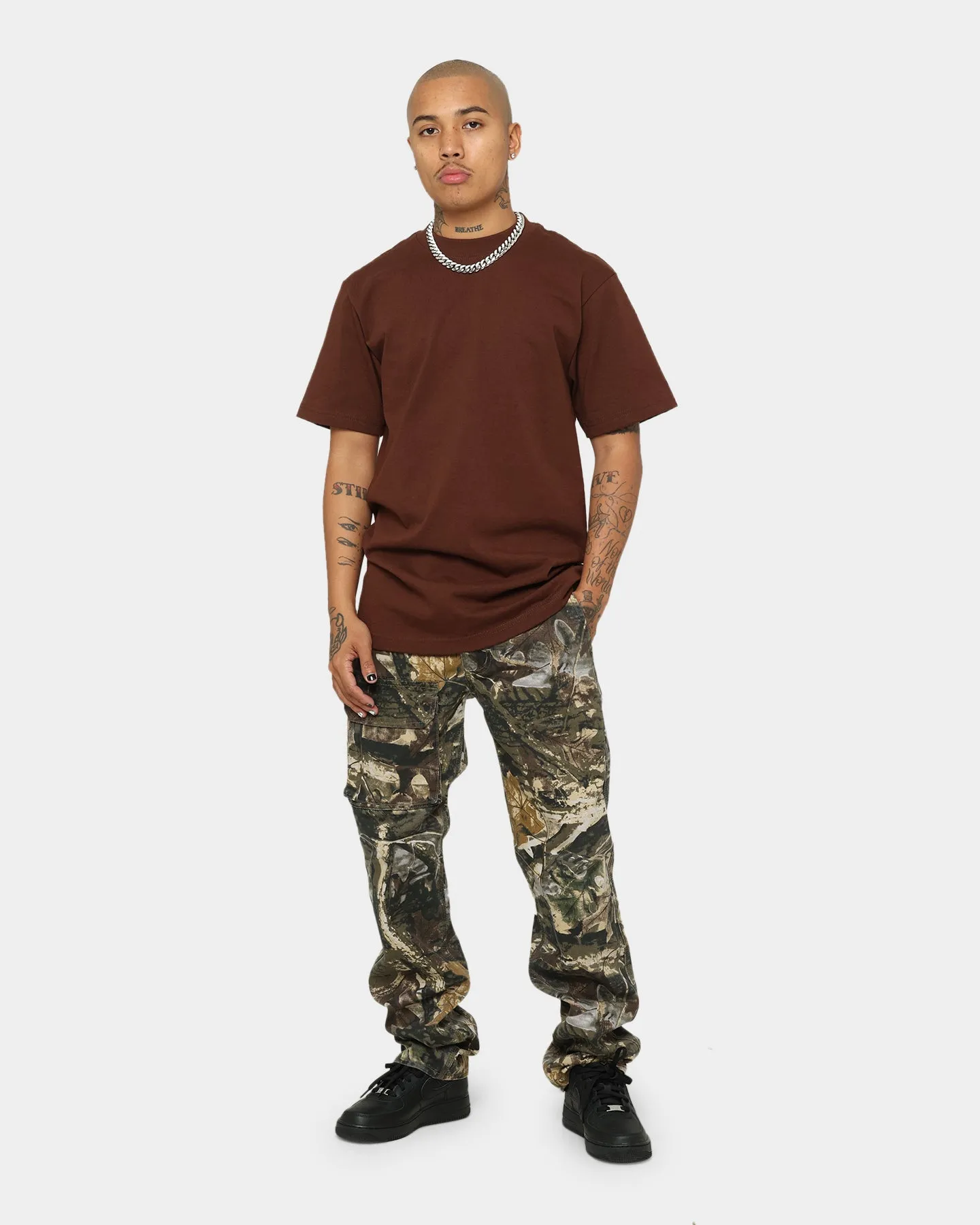 Chic Wear Microfiber texture Shaka Wear Max Heavyweight Short Sleeve T-Shirt Brown