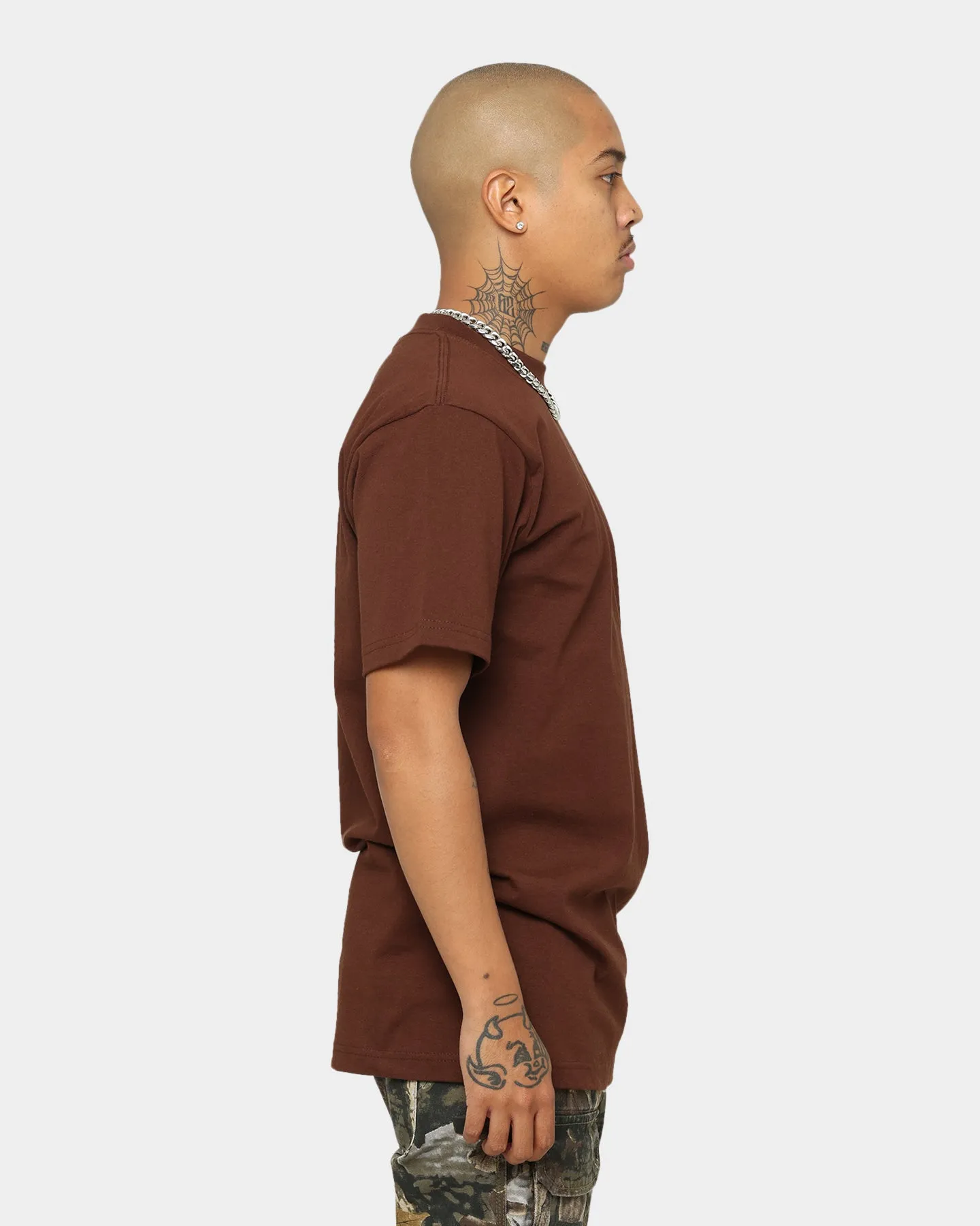 long sleeved Airflow Mesh Panels Shaka Wear Max Heavyweight Short Sleeve T-Shirt Brown