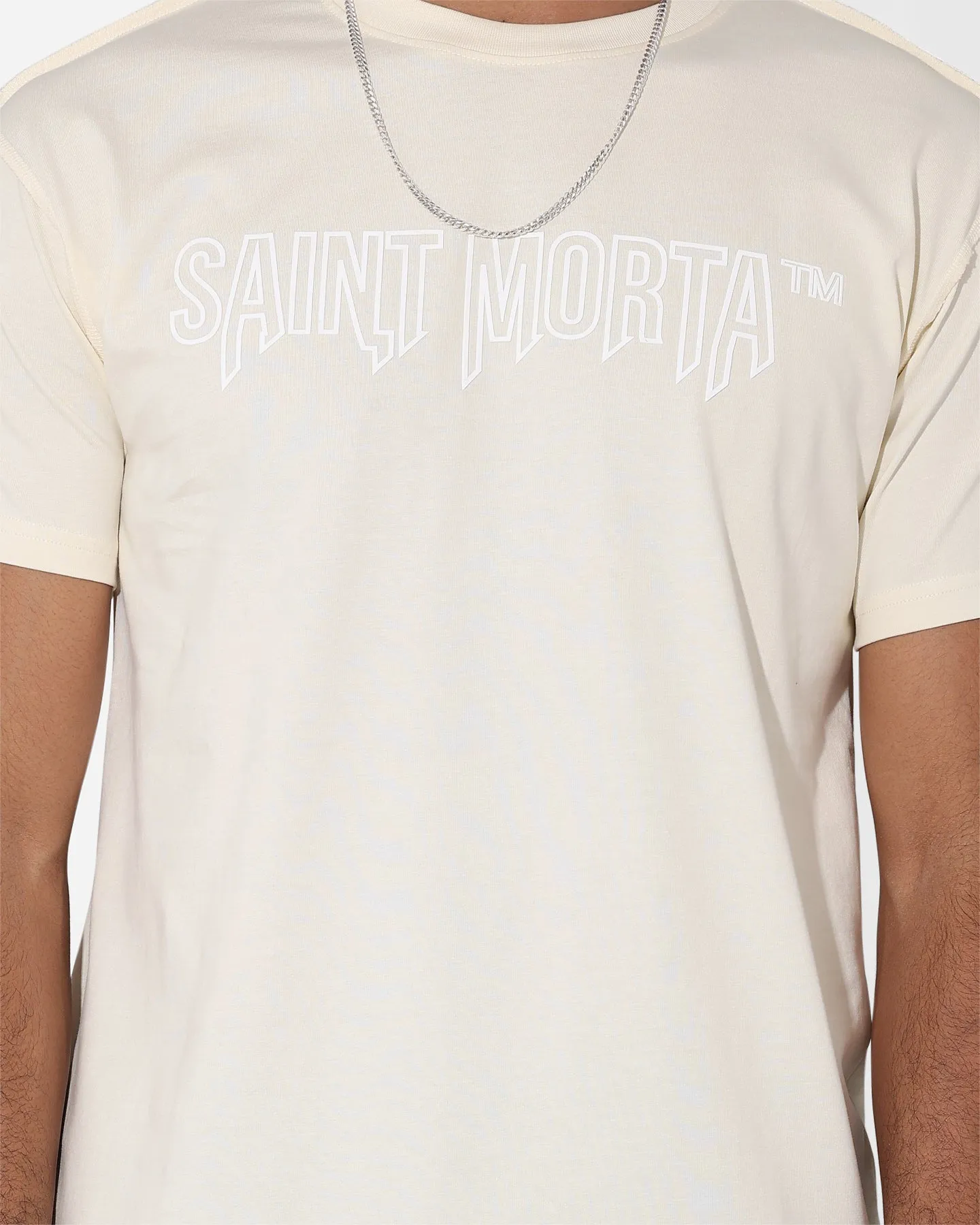 Geometric Pattern Casual Chic Wear Saint Morta Canal St Lafayette T-Shirt Off White