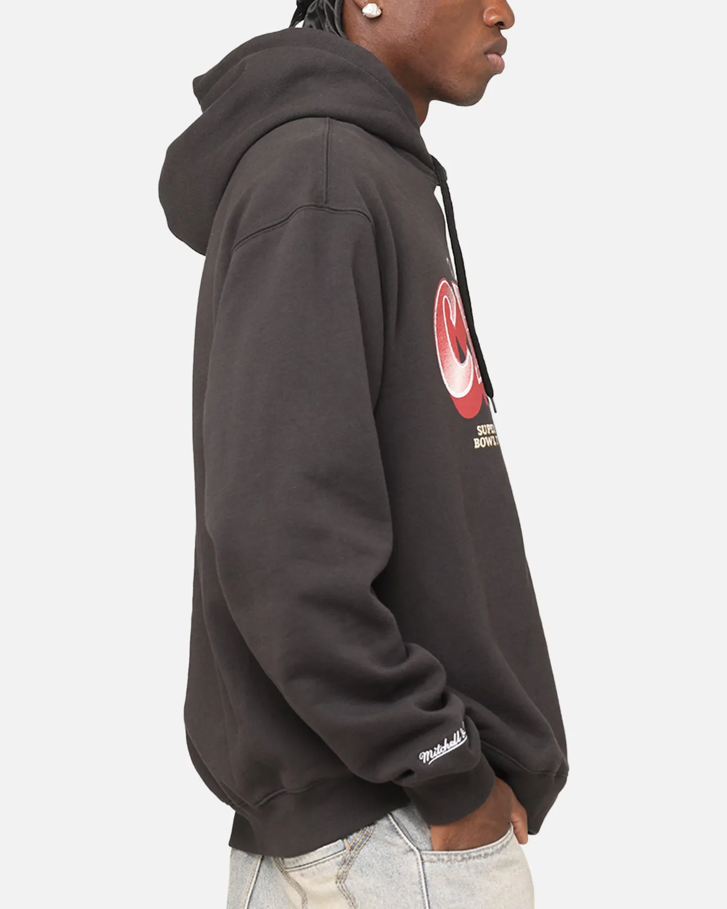 Mitchell & Ness Kansas City Chiefs Arch Hoodie Faded Black Autumn Staple Christmas wear