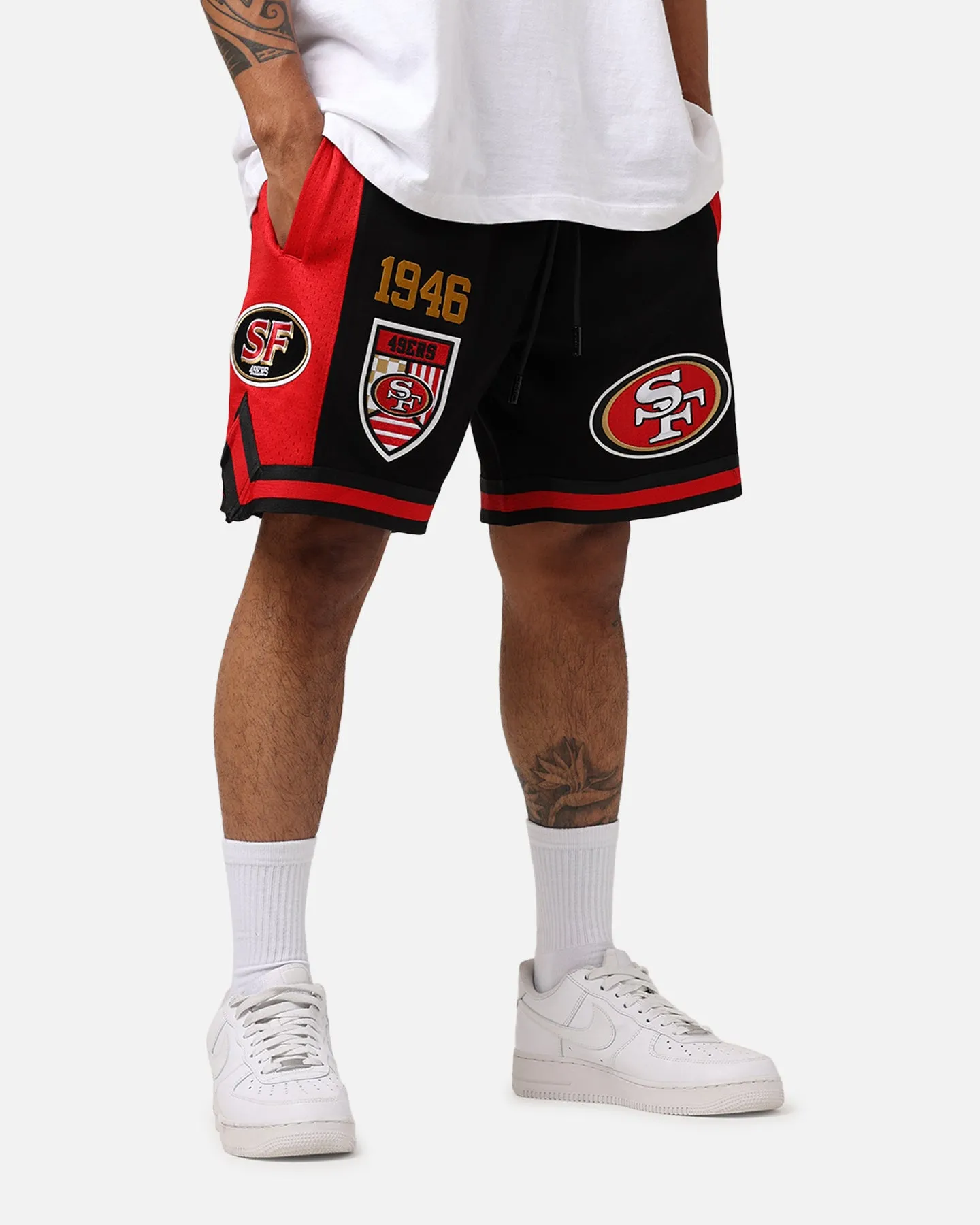 Metallic accents TemperatureRegulating Pro Standard San Francisco 49ers Fast Lane 2.0 Shorts Black/Red