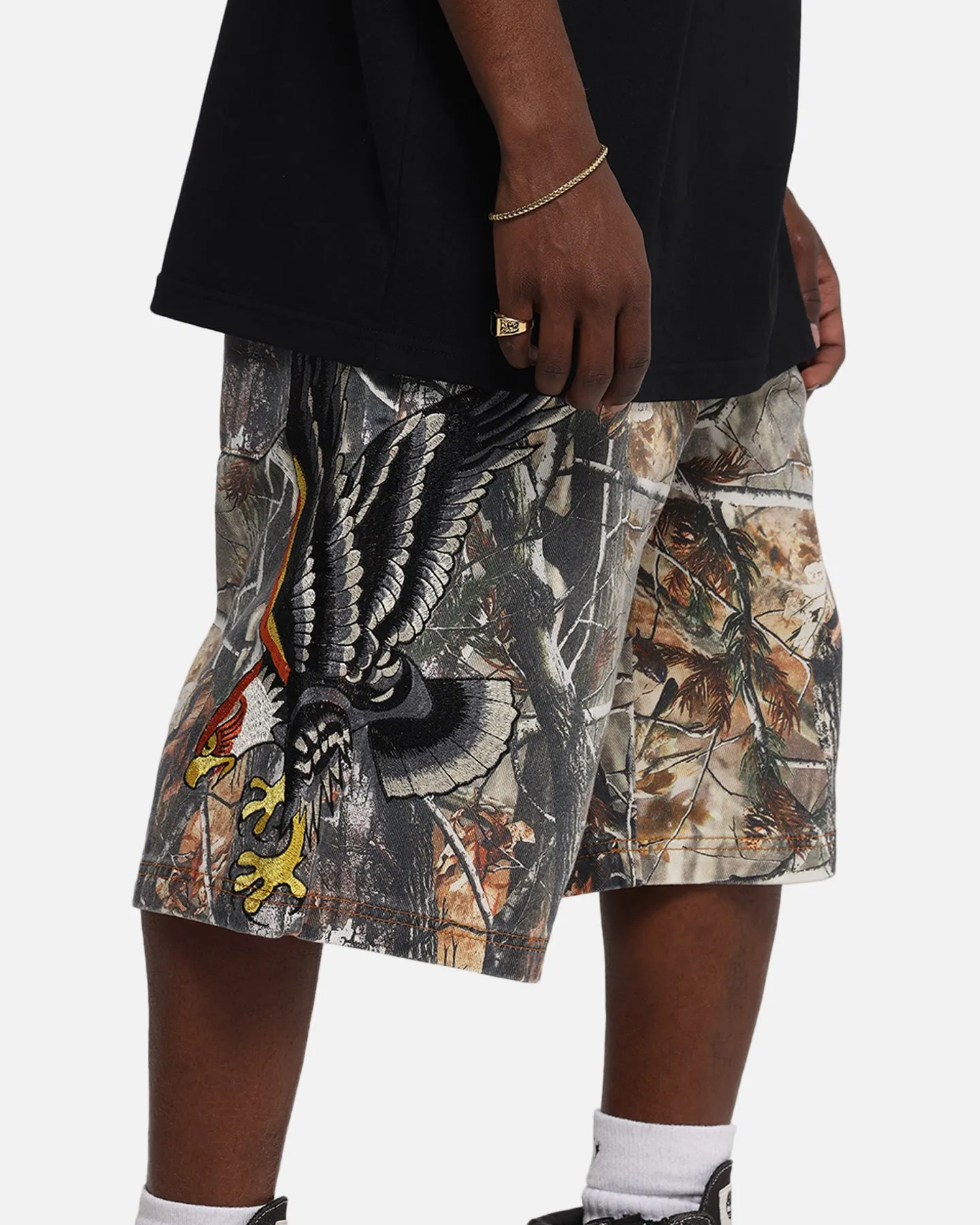 Ed Hardy Eagle Jorts Real Tree Camo Relaxed Wear