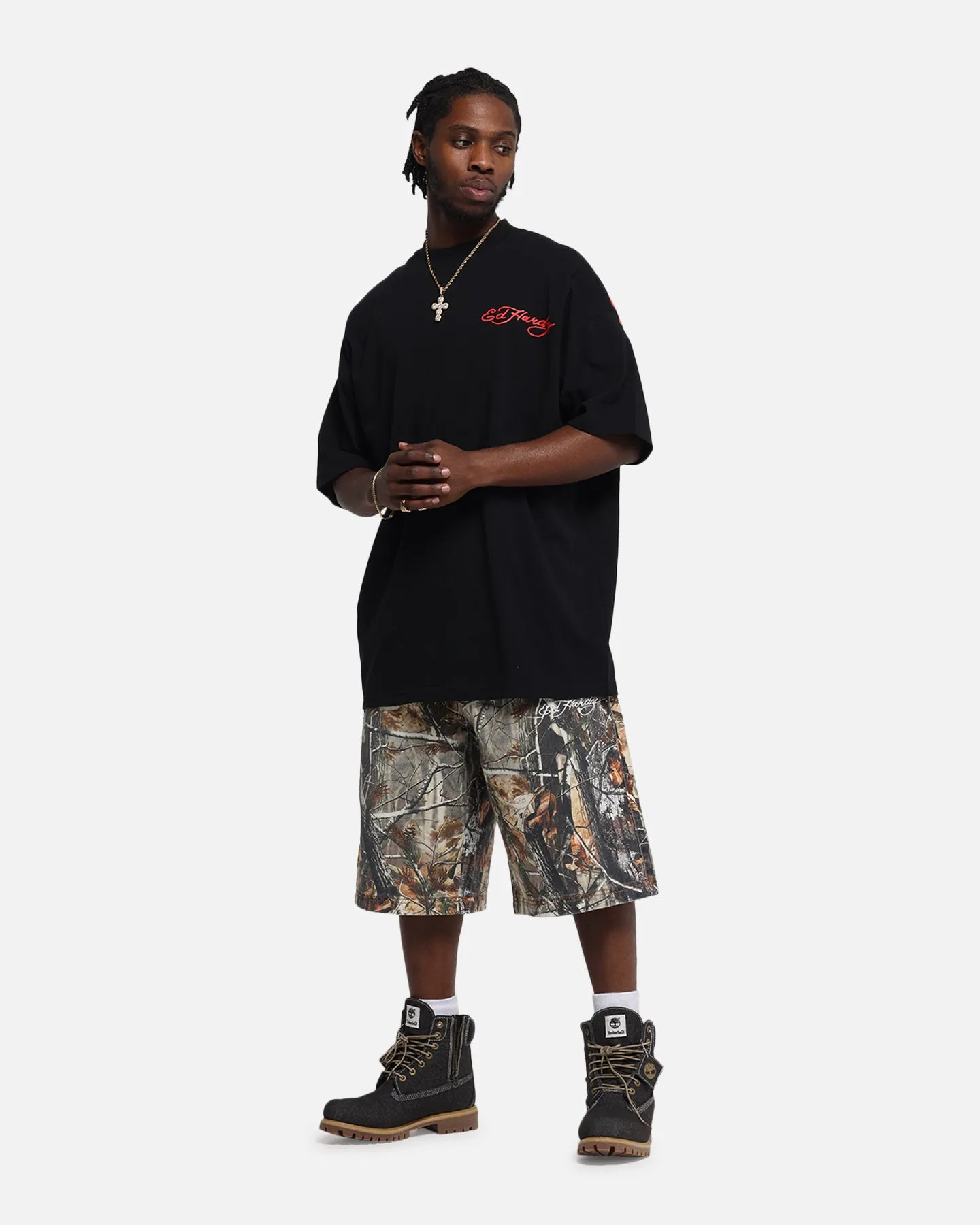 Ed Hardy Eagle Jorts Real Tree Camo Wrinklefree Lightweight Construction