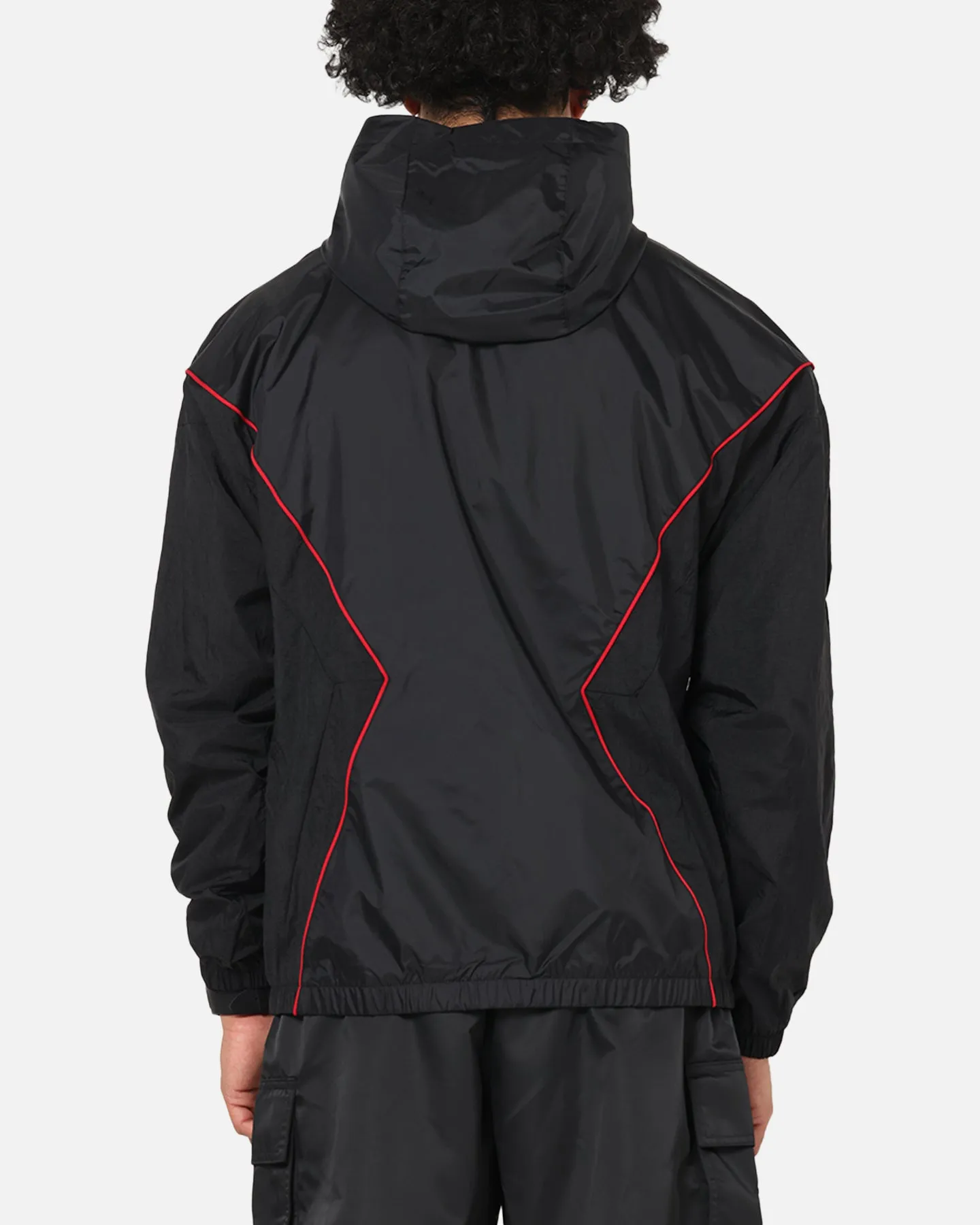 Zippered Pocket Design Jordan Brooklyn Draft Jacket Black/Black/Red