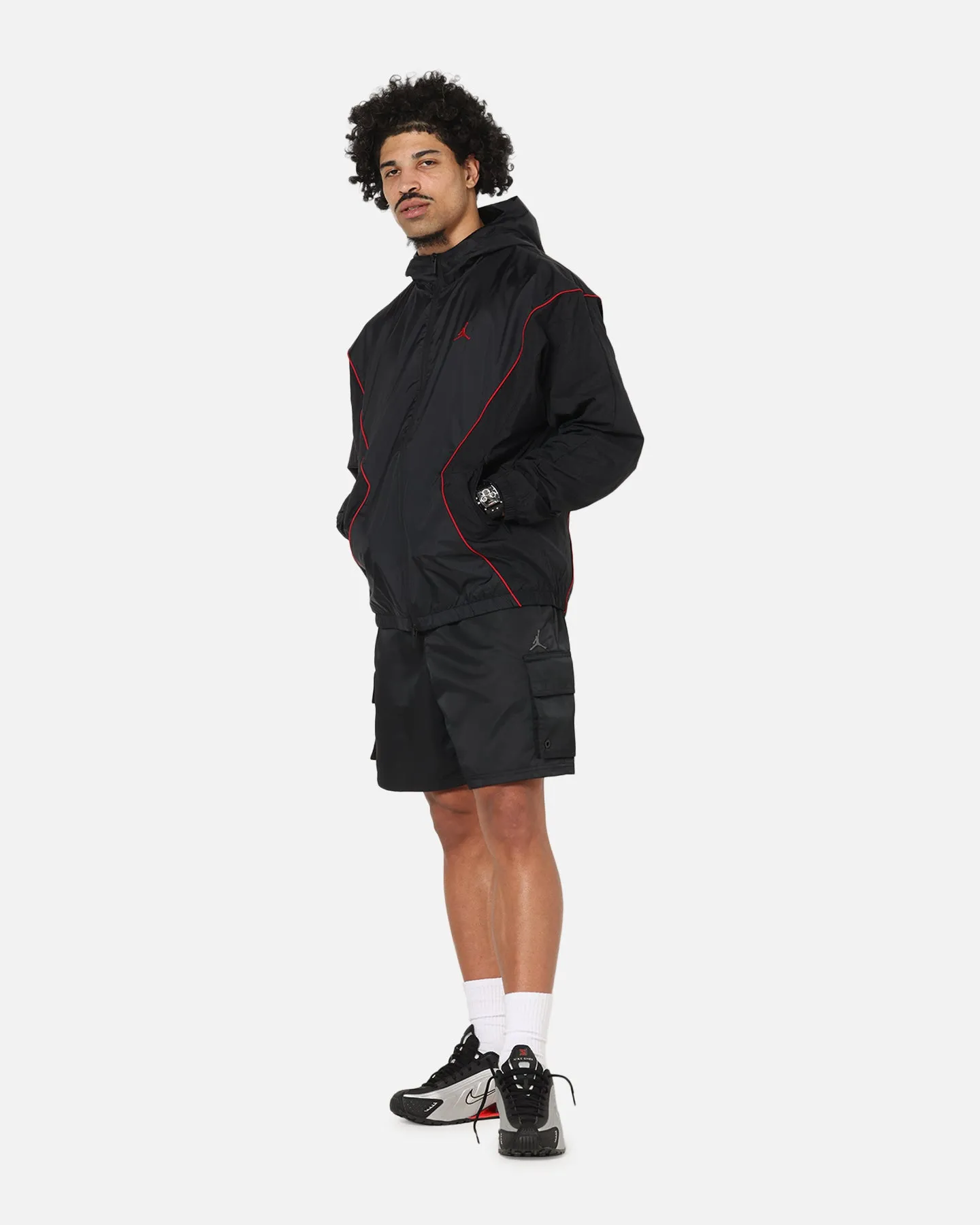 Jordan Brooklyn Draft Jacket Black/Black/Red Empower Smart Casual