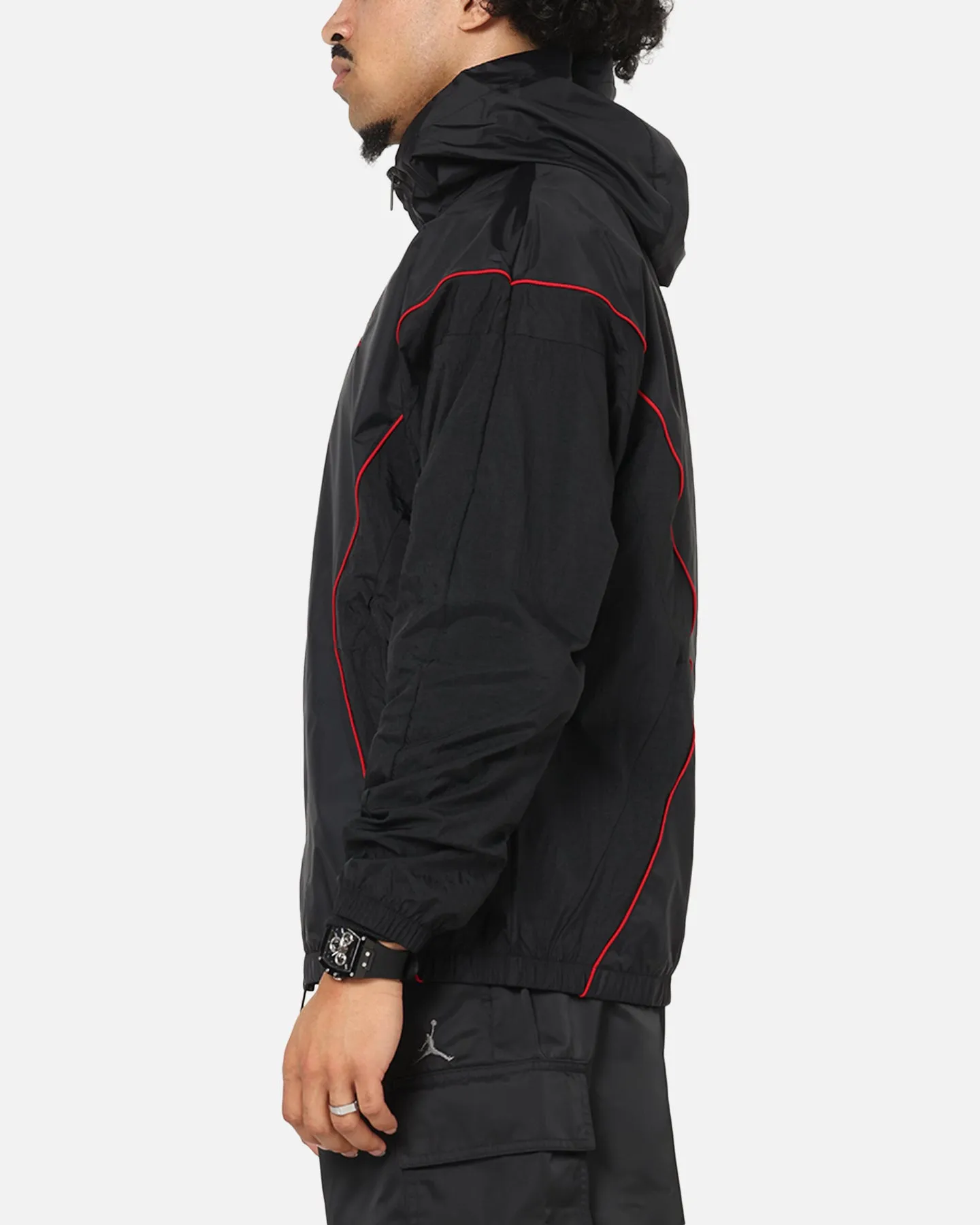 Articulated Sleeve Cut Display Jordan Brooklyn Draft Jacket Black/Black/Red