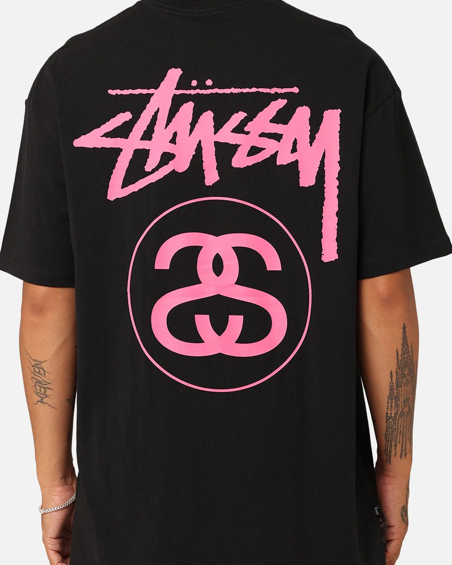 Stussy SS Link T-Shirt Black/Pink Weekend Ready Soft and breathable