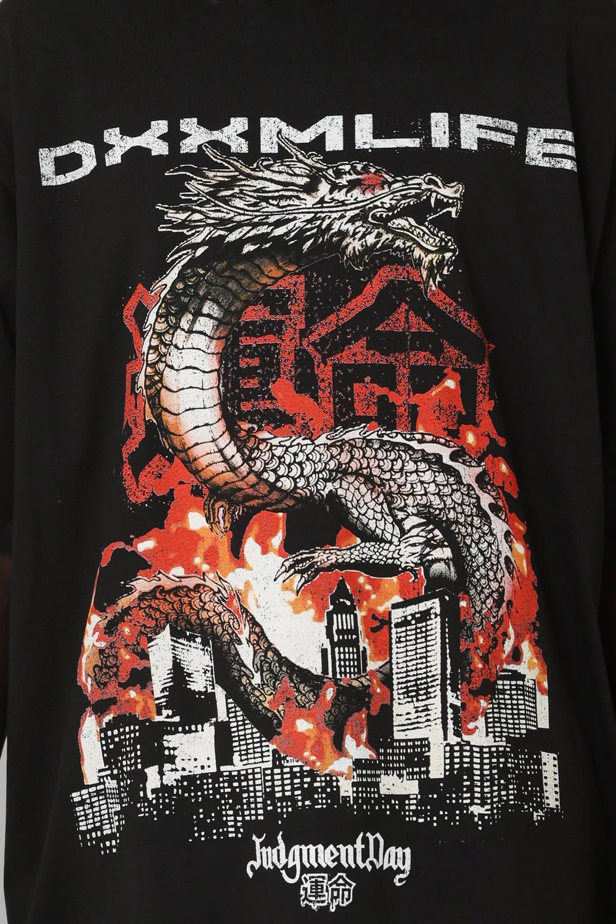 DXXMLife Judgement Day Vintage Baggy T-Shirt Vintage Black Comfortable Casual Durable Material