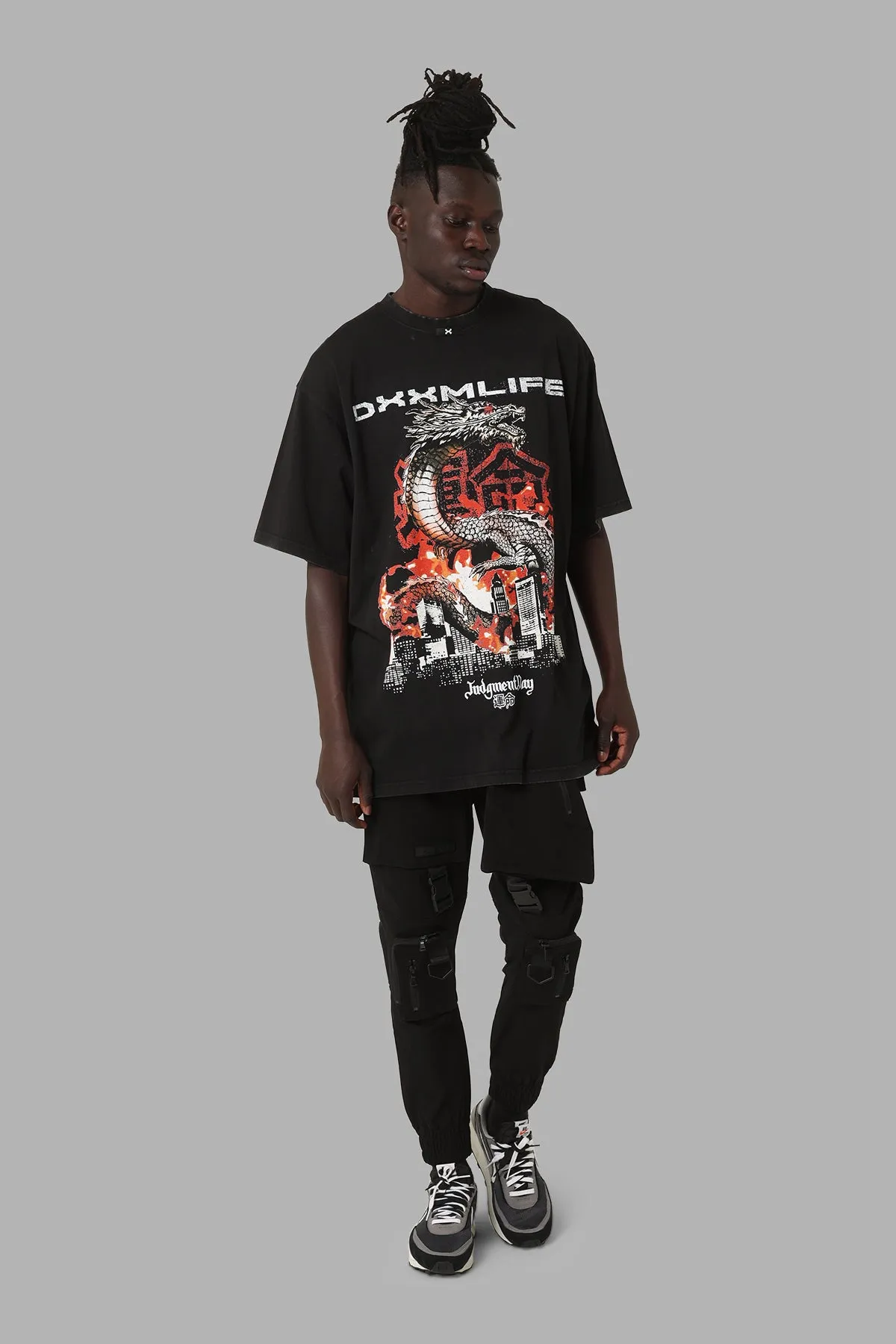 DXXMLife Judgement Day Vintage Baggy T-Shirt Vintage Black SeamFreeShoulders