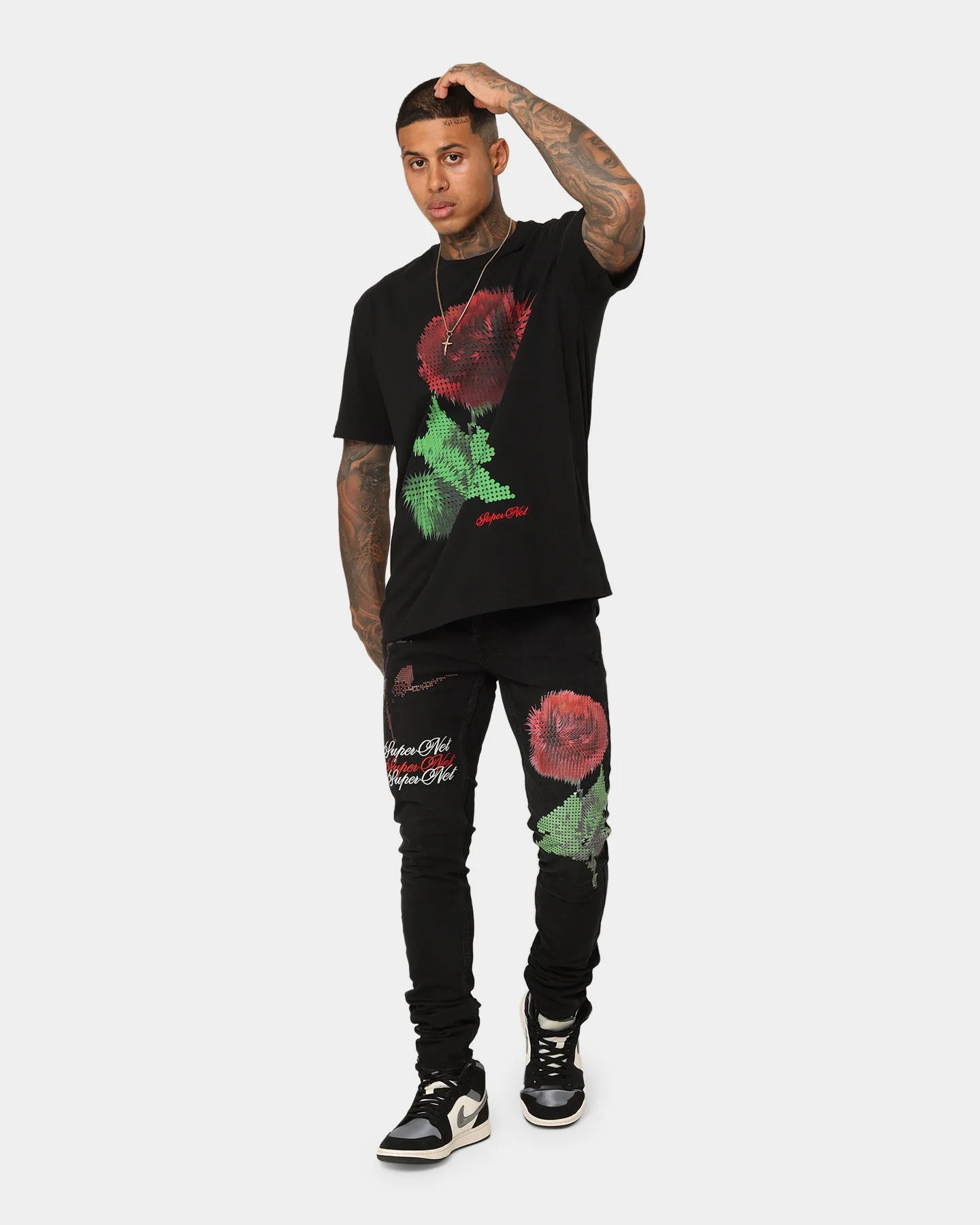Comfy Vibes NonIrritating Fabric Ksubi Pixel Kash Short Sleeve T-Shirt Jet Black