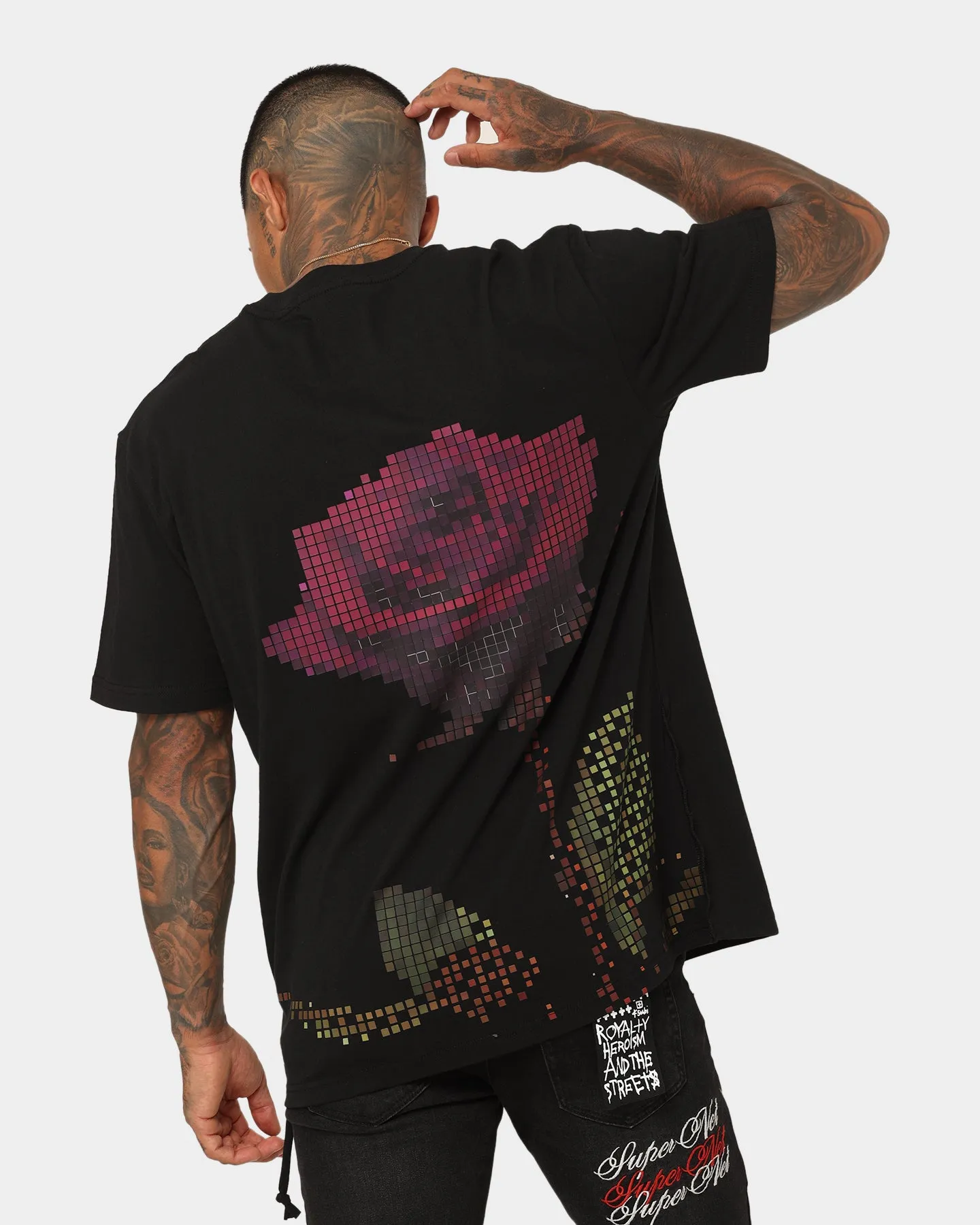 Minimalist Design Relax Comfort Style Ksubi Pixel Kash Short Sleeve T-Shirt Jet Black